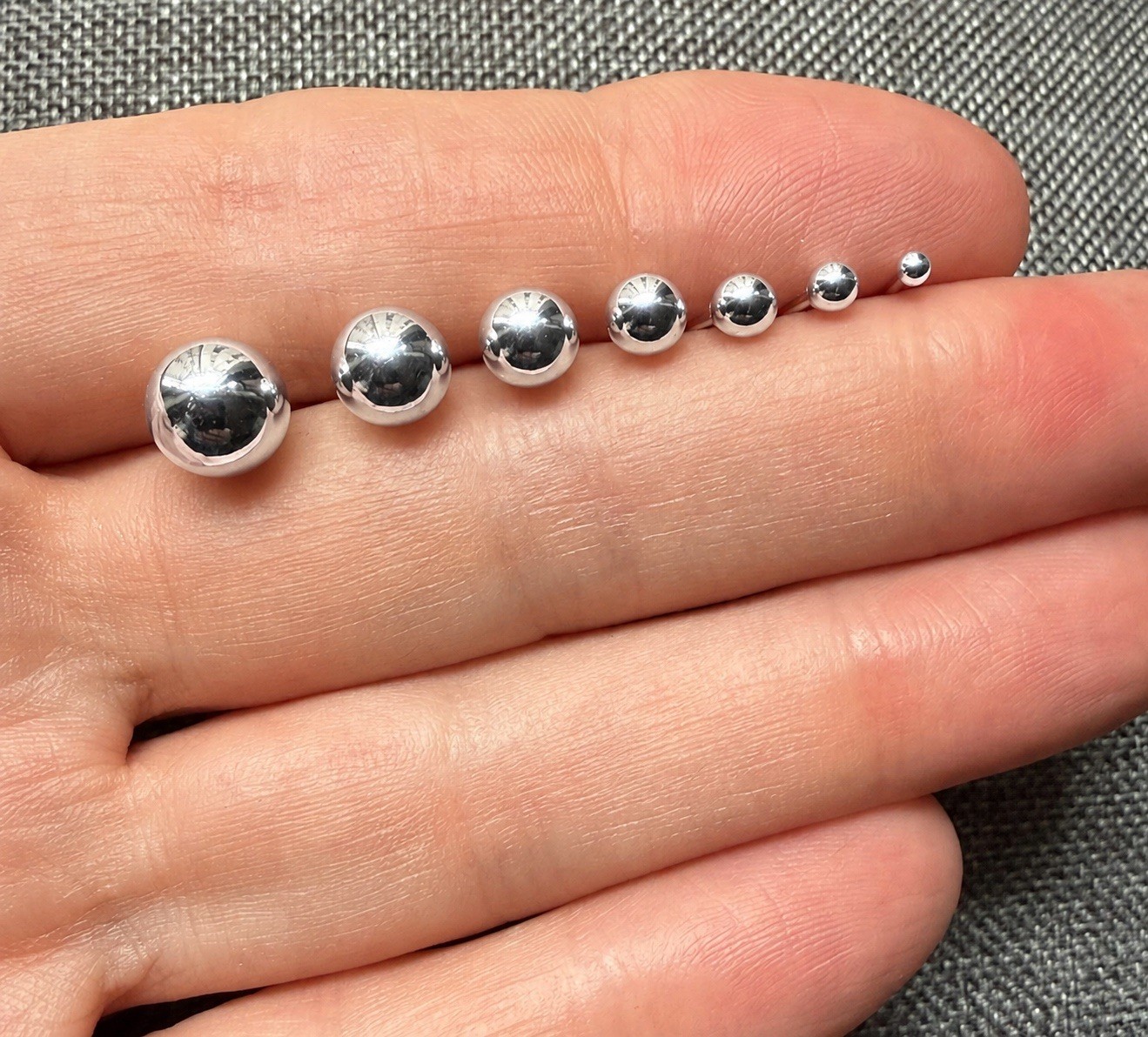 Classic 925 Sterling Silver Round Ball Stud Earrings 2mm 3mm 4mm 5mm 6mm 7mm 8mm