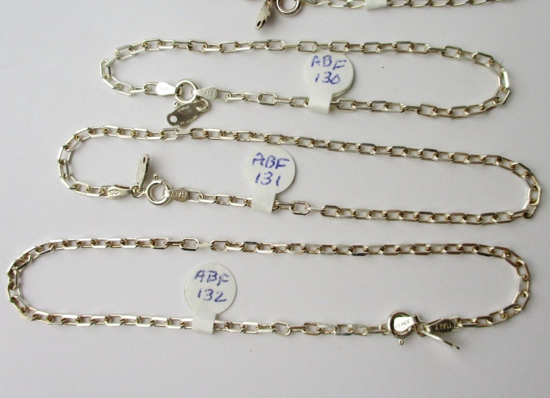 Sterling silver bracelet chain 7 1/2 to 9 1/2 inch Stefanie St Jaques Italy