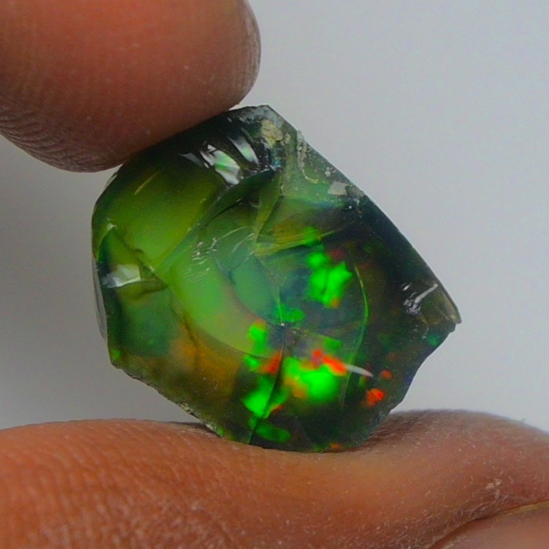 Blue Opal Rough 6.80 Carats, Smoked Ethiopian Welo Opal Rough, Fire Opal Raw