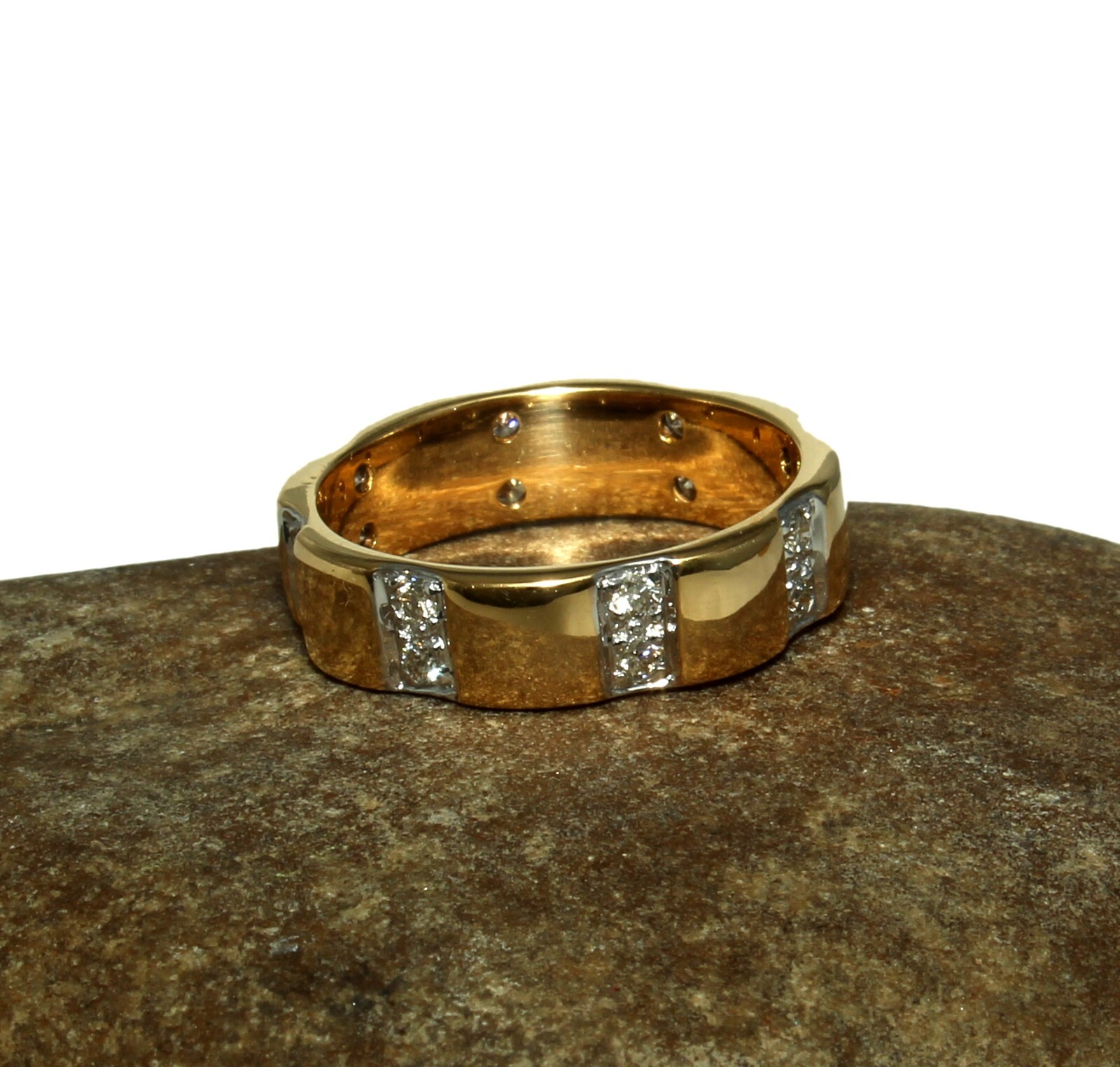 AAA+ Zircon Round Gemstone Gold Plated 925 Sterling Silver Women Ring Band