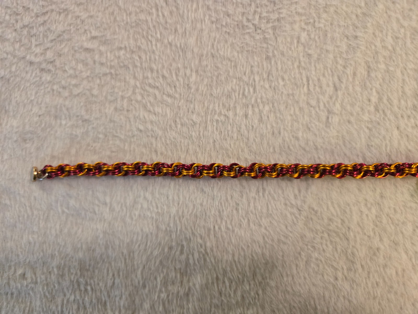 8″ anodized aluminum rope Chainmaille Bracelet with Magnetic Clasp