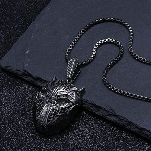 Black Panther Pendant Chain Necklace Mask, Great Gift, Marvel