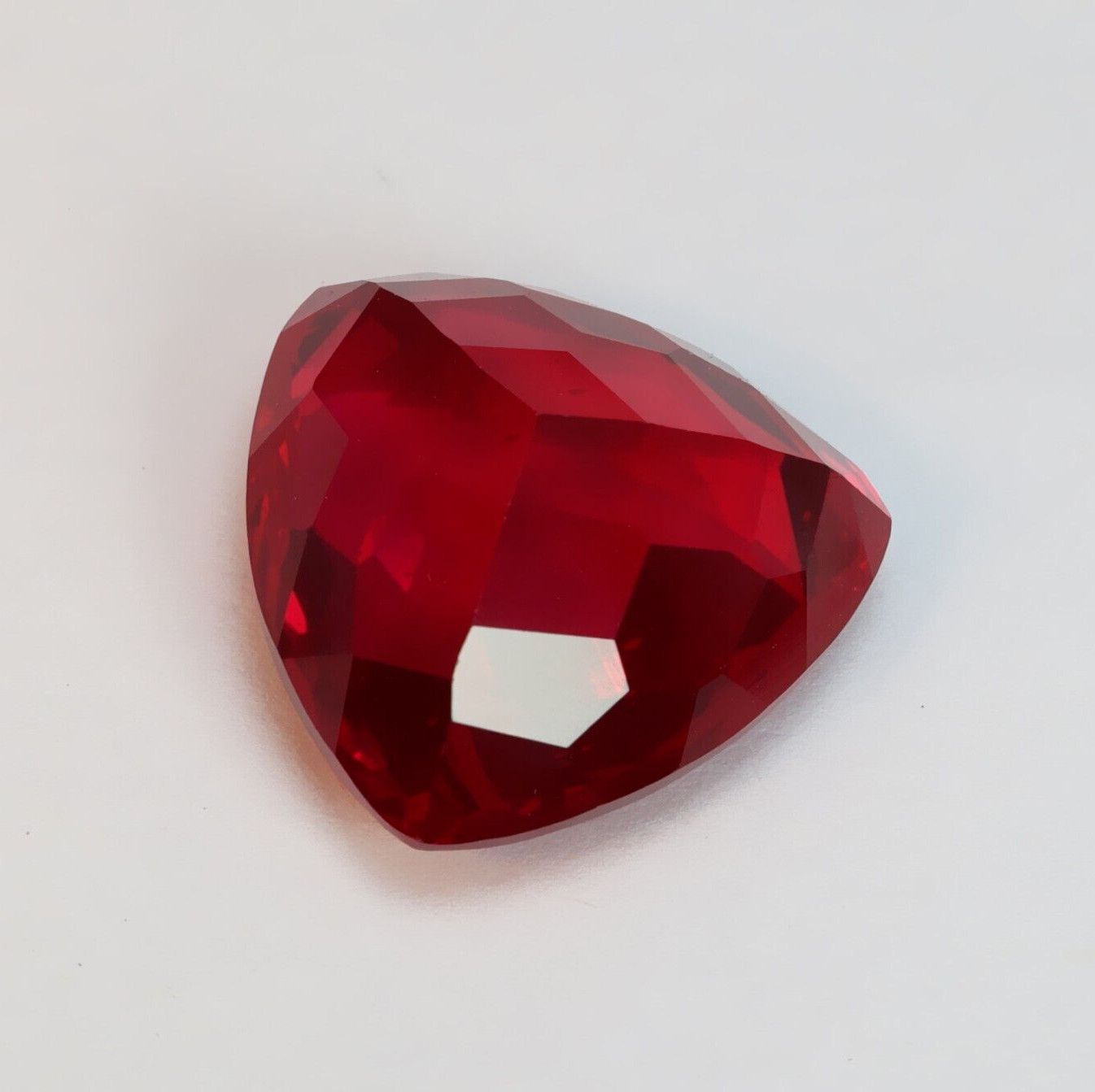 Certified 10.25 Ct Natural Trillion Cut Flawless Burmese Red Ruby Loose Gemstone