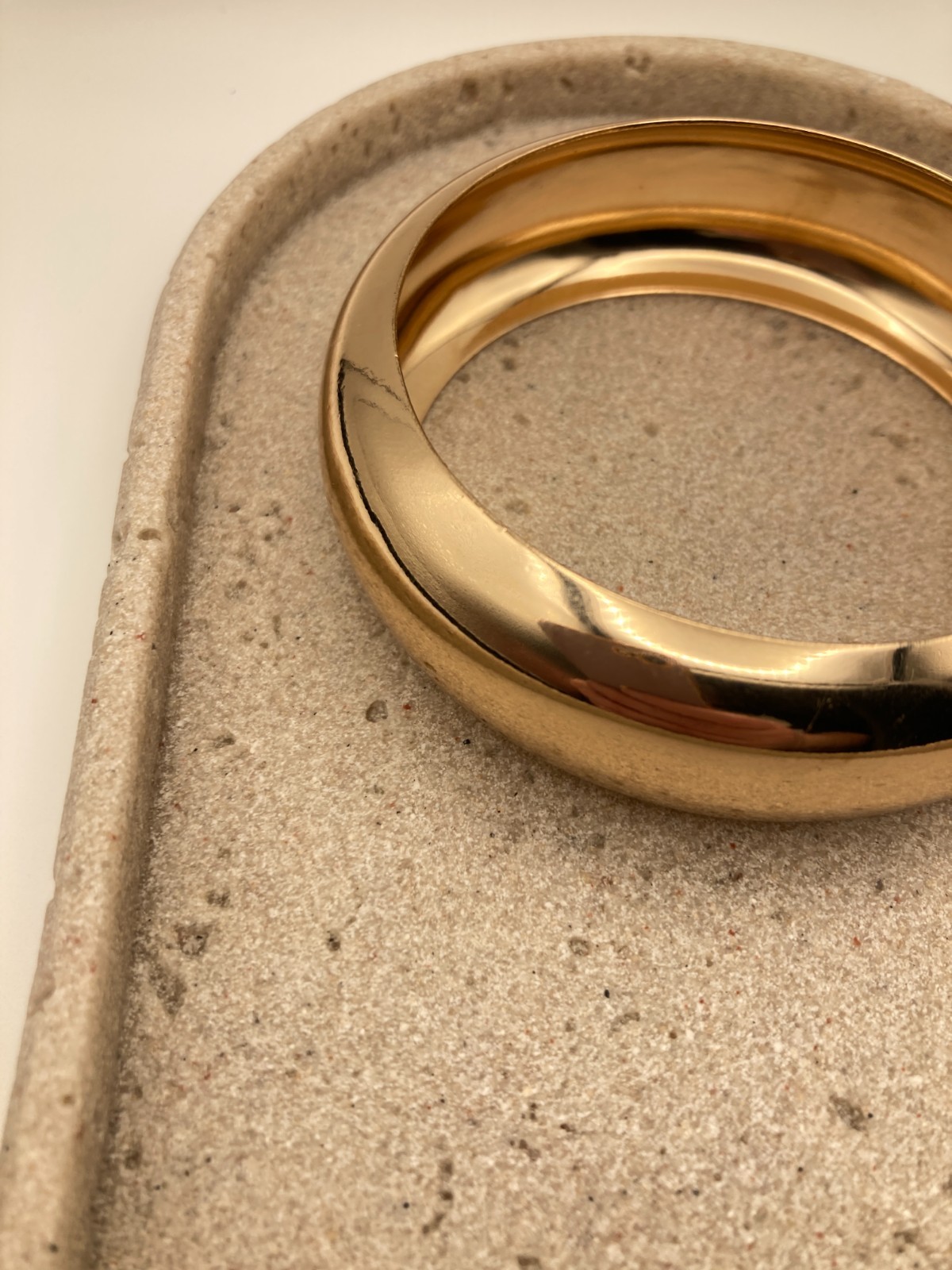 Gold Tone Domed Bangle Bracelet Wide Polished Couture Glossy Statement Chunky