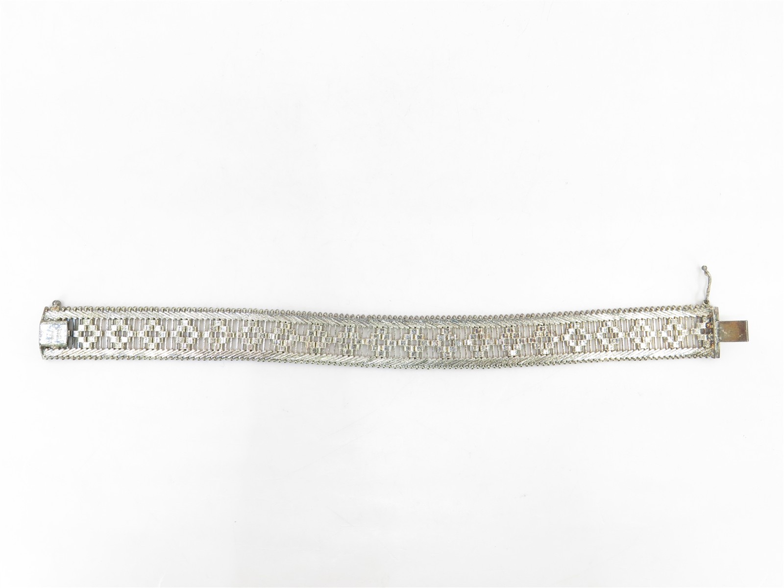 Milor Vintage Basket Weave Two-tone Bracelet .925 Sterling Italy 7.5 in