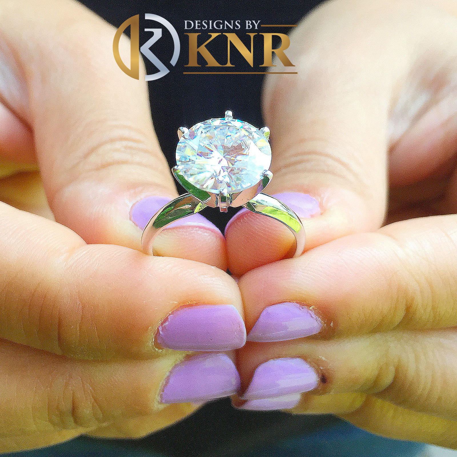 14K SOLID WHITE GOLD 5.00 CARAT ROUND CUT MOISSANITE SOLITAIRE RING SIX PRONG