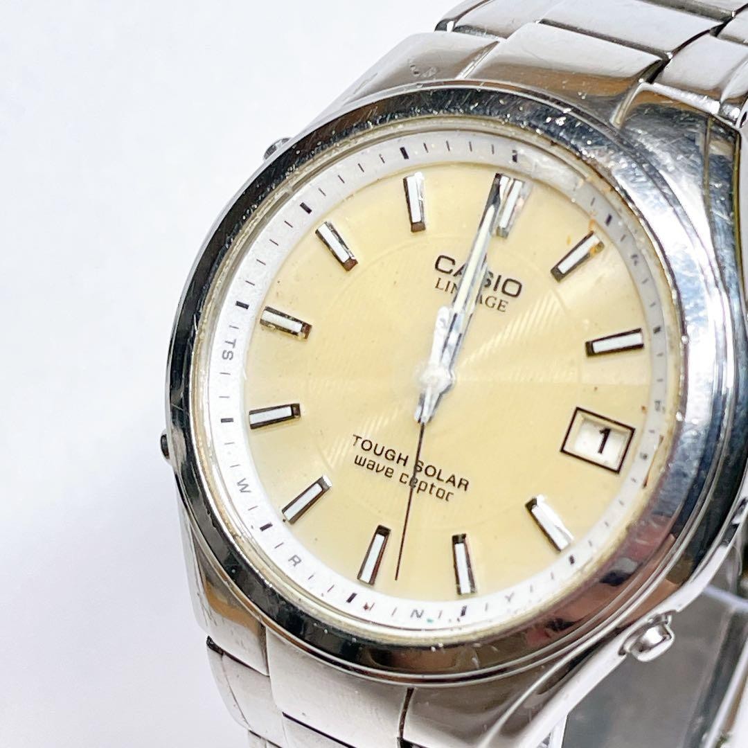 CASIO LINEAGE Men’s Radio Solar Watch LIW-120 Silver Ivory – For Repair