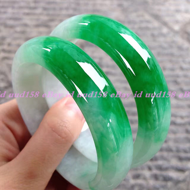 Beautiful Natural Green Jade Jadeite Gemstone Bangle Bracelet 56-62mm Jewelry