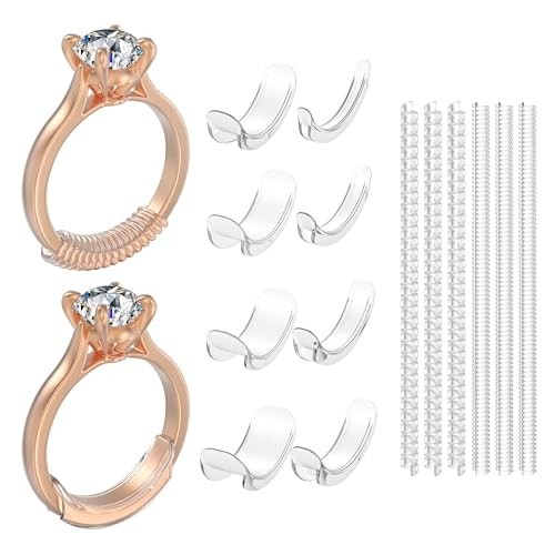 Ring Size Adjuster 14 Piece Set Clip On Spiral Coils Fit 1mm to 10mm Band Width