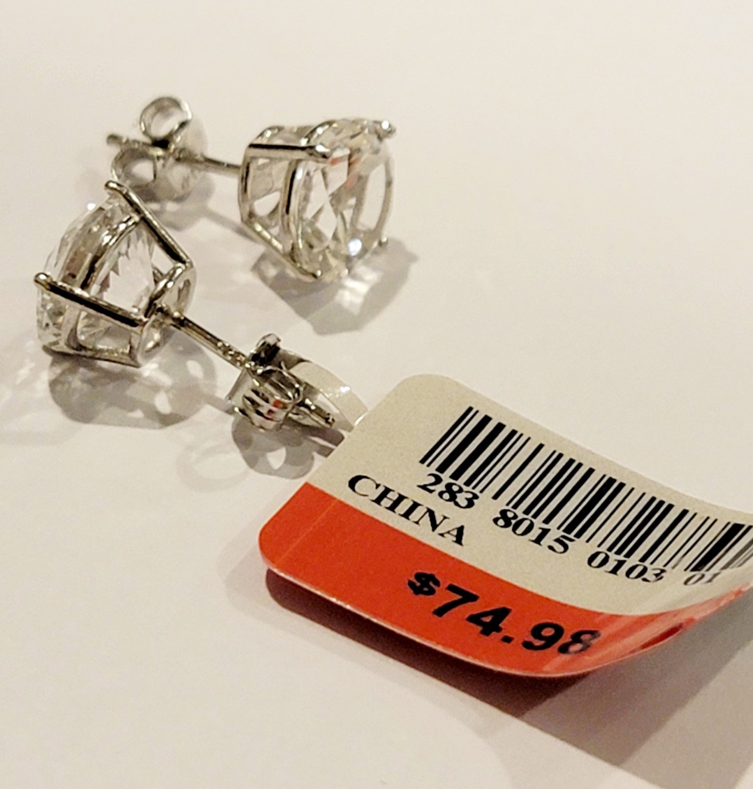 2.5ct. Lab-Created White Sapphire Round Stud Earrings Sterling Silver 925 NWT