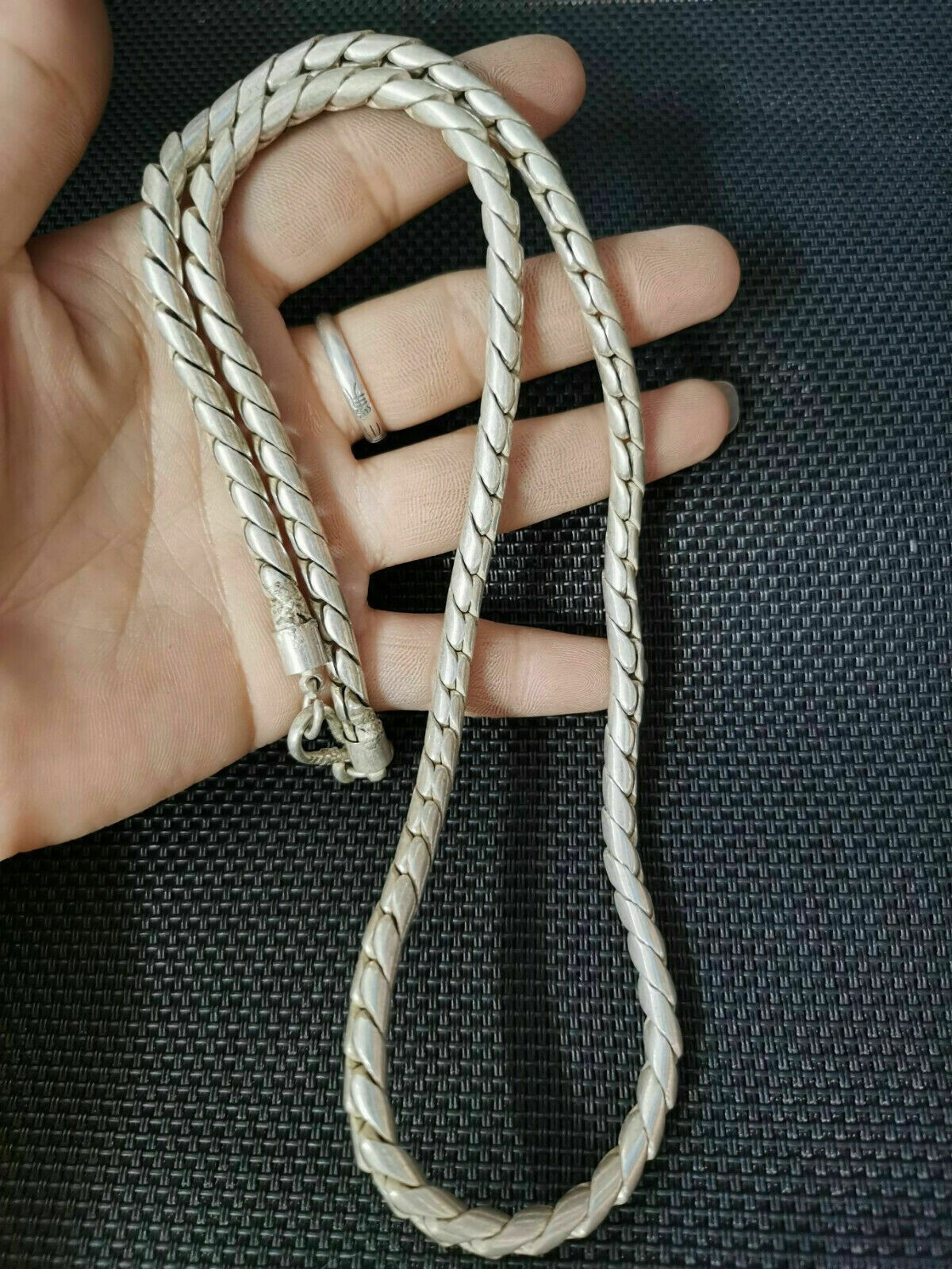 Rare old Tibet silver carving chain necklace Jewelry cool gift