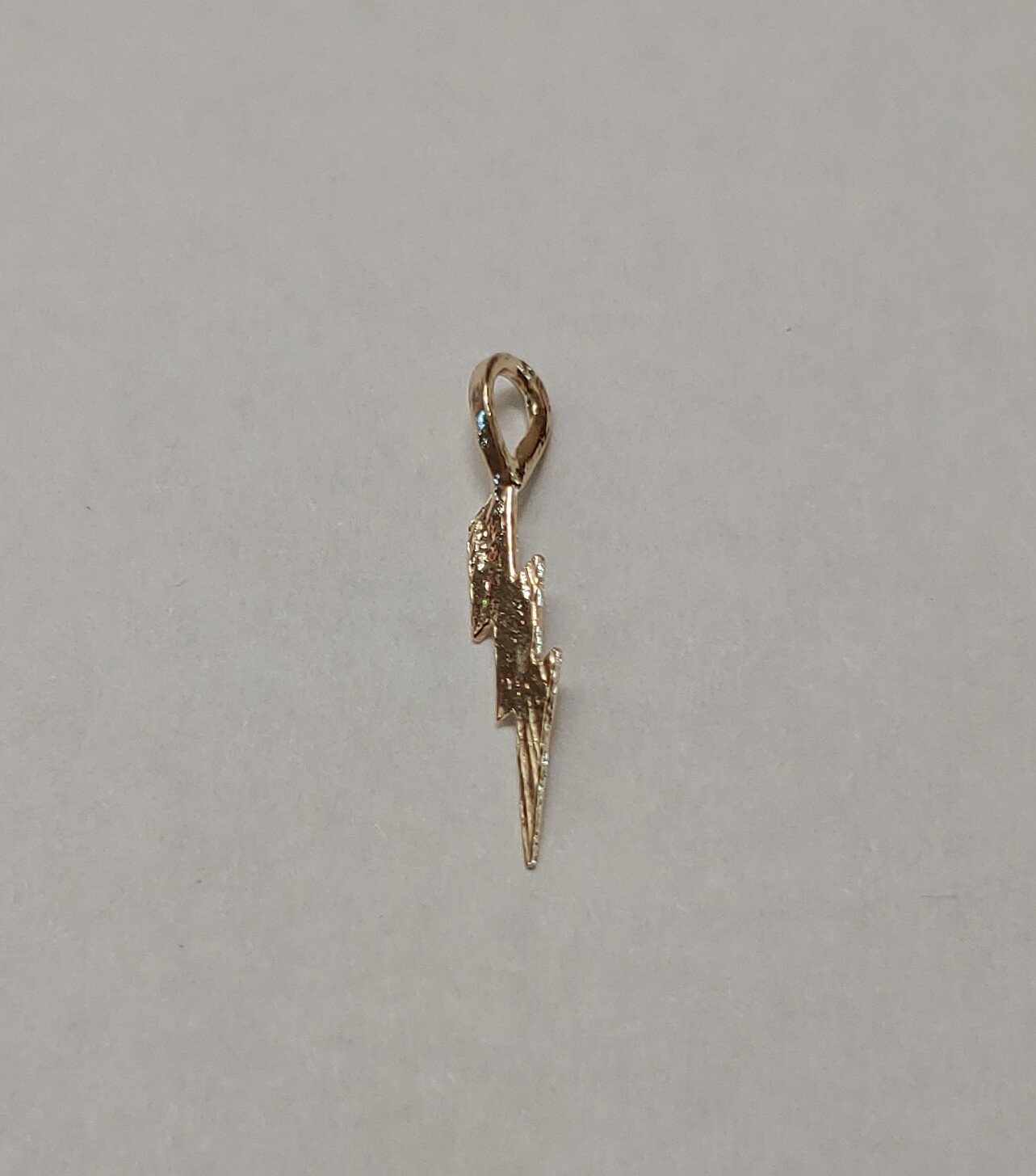 New 14k Yellow Gold Tiny Lightning Bolt Charm Pendant