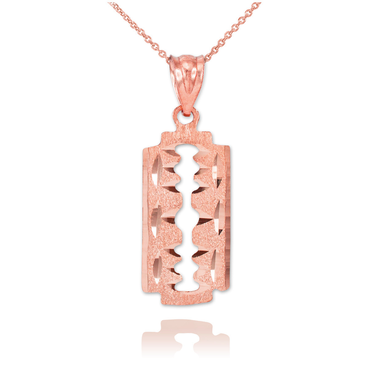 Solid Gold Razor Blade Pendant Necklace (Available in Yellow/Rose/White Gold)