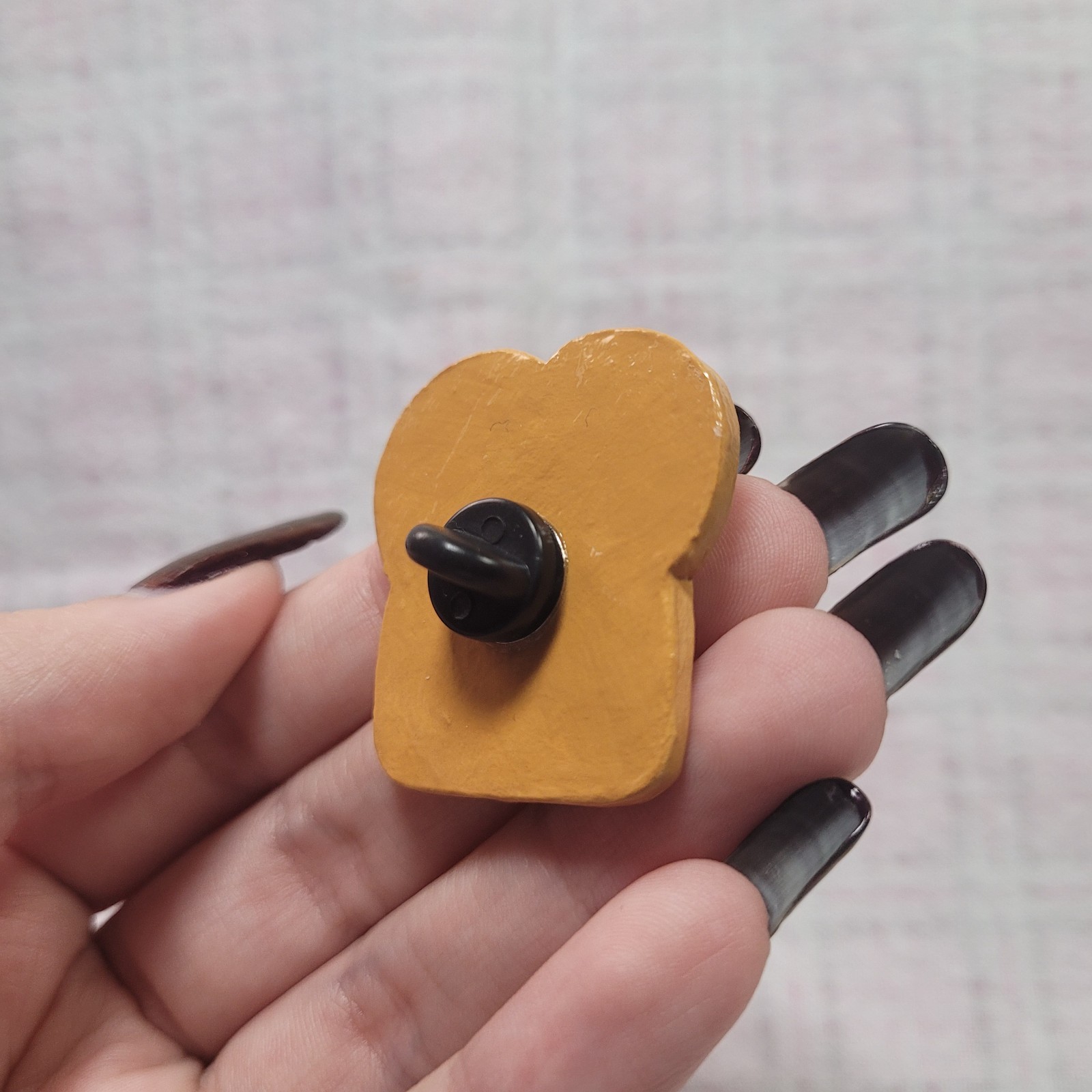 Handmade Art Polymer Clay Bread Toast Pin Food Cute Handcrafted