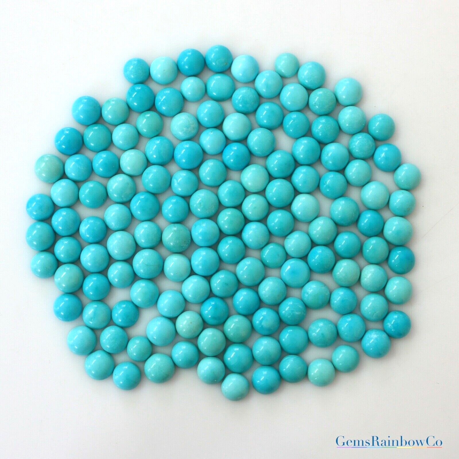 Turquoise Round Blue cabochon 5/6/7 mm Natural Sleeping Beauty, Arizona Mines