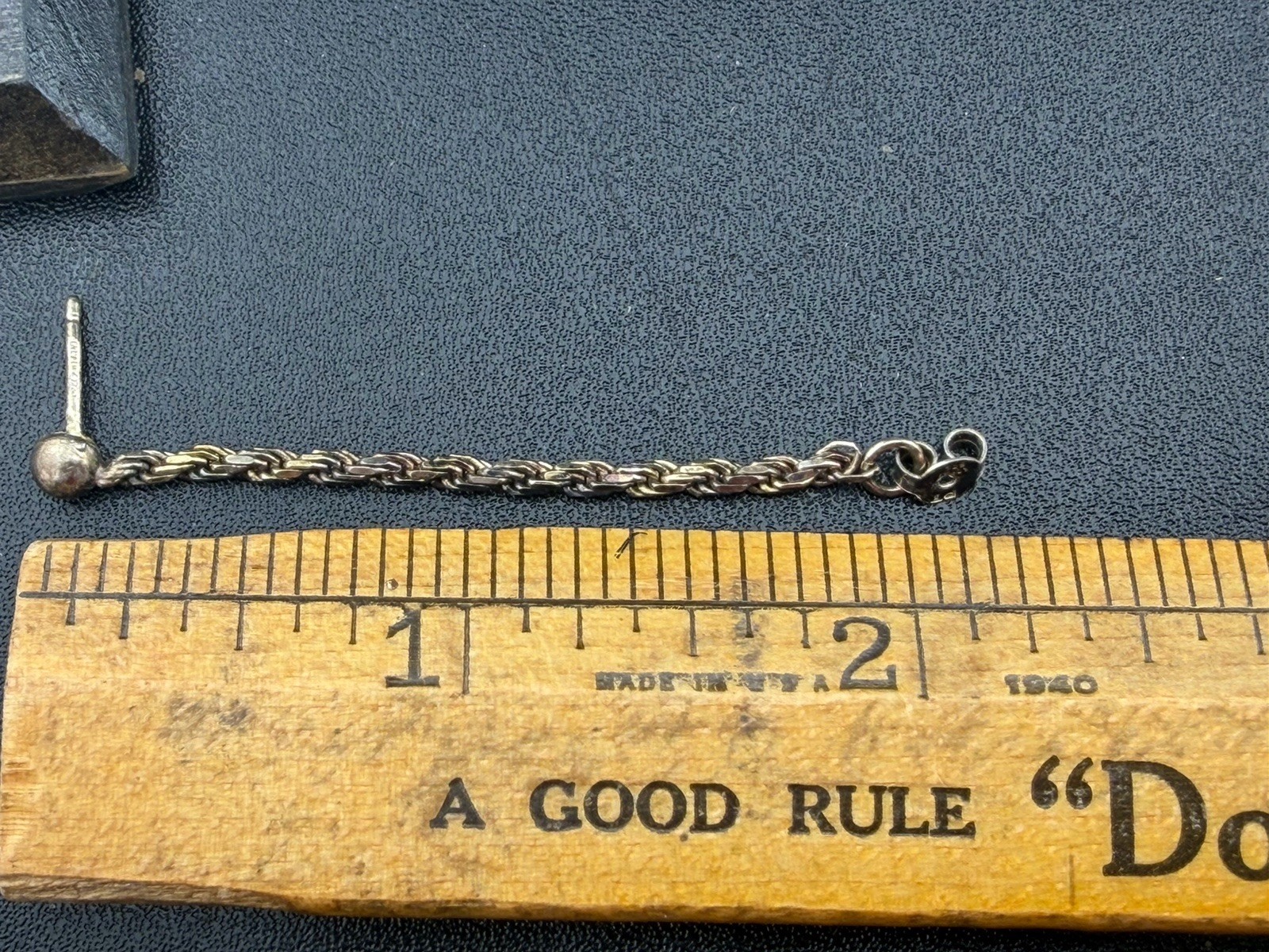 925 Italy Sterling Silver Twisted Rope Chain Hoop Earrings Dangle 2.26g