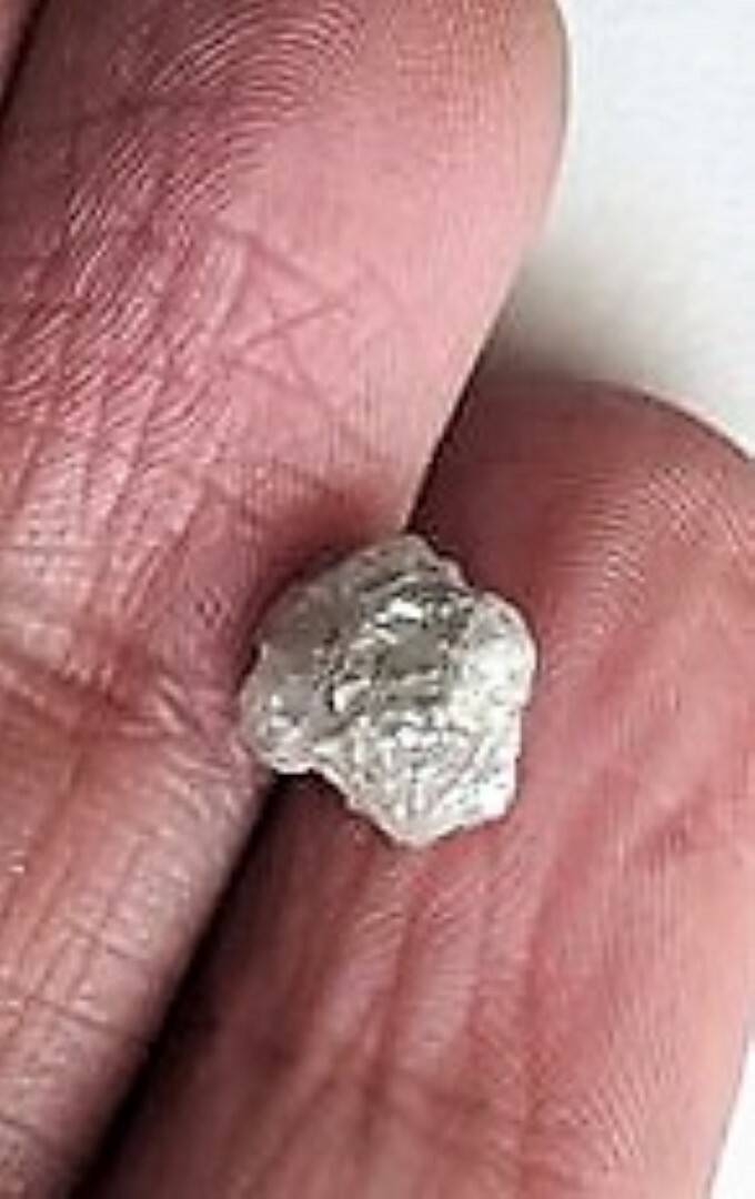 SILVER WHITE DIAMOND GEM ROUGH FACET CANADIAN GENUINE NATURAL UNCUT .75 ct RAW