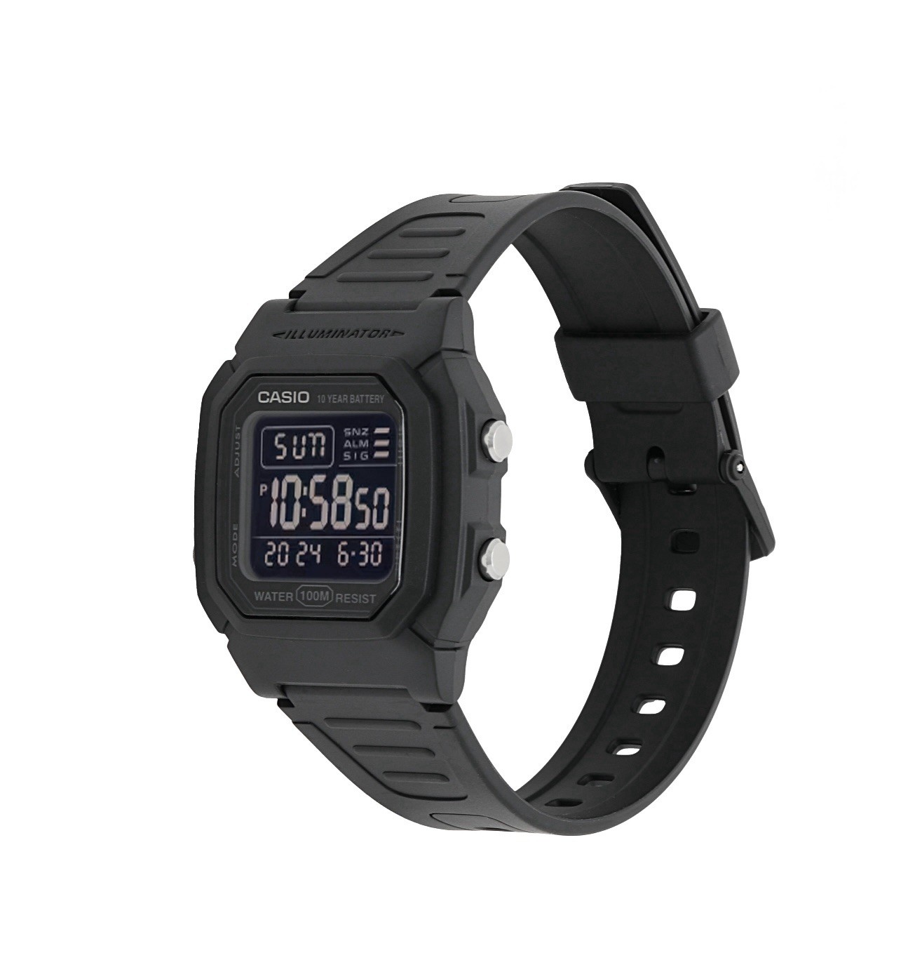 Casio W800H-1BV, Digital Watch, Resin Band, Stopwatch, Alarm, 10 Year Battery