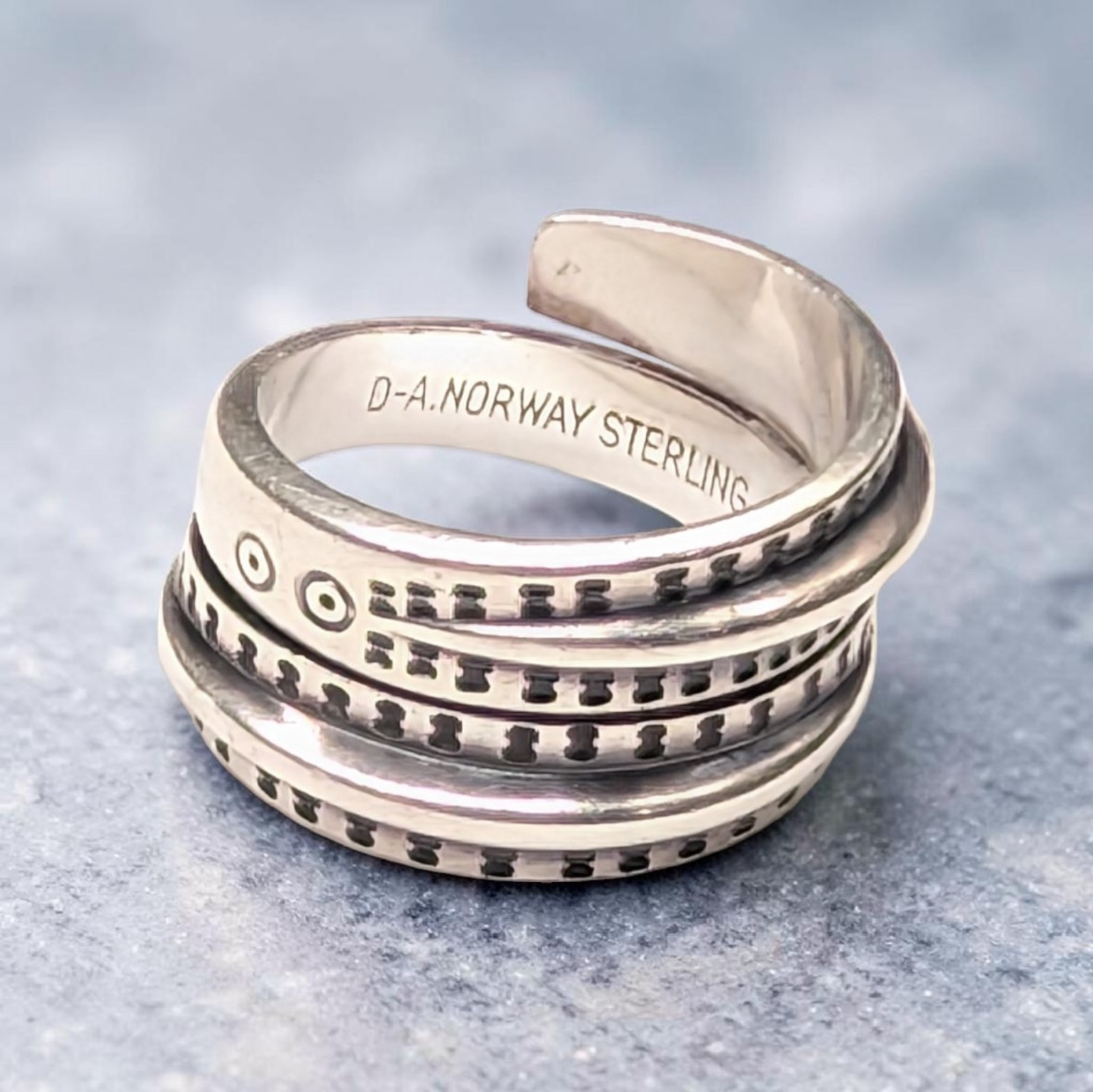 David Andersen Sterling Silver Saga Copy Orig Year 300 Snake Ring Size 5 1/2 +/-