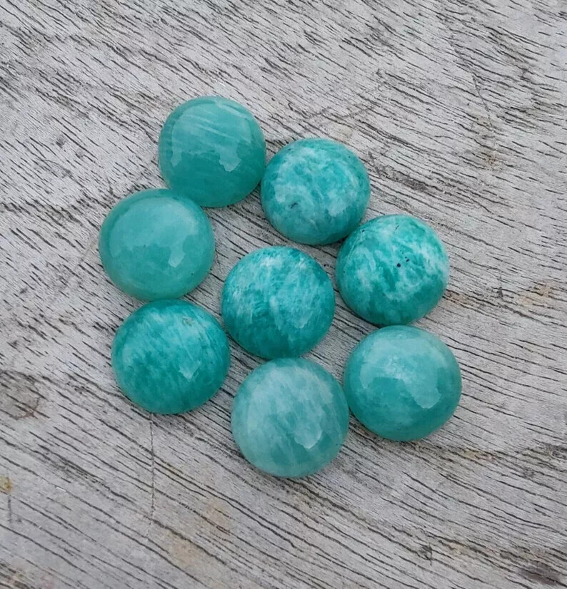 [WHOLESALE] NATURAL AMAZONITE CABOCHON ROUND SHAPE LOOSE GEMSTONE