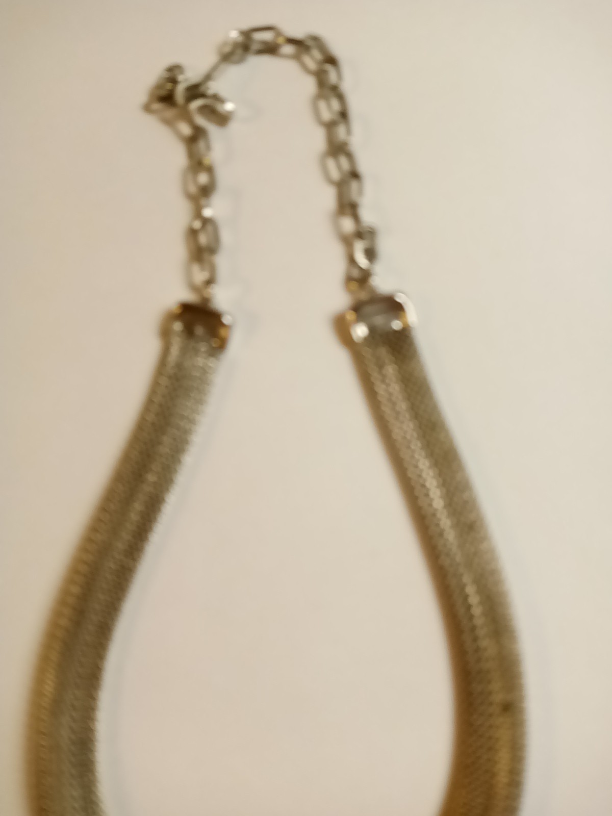 Vintage Patented Choker Silver Mesh With Charm Great Condition