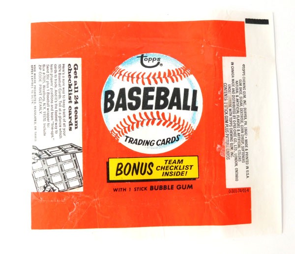 1974 Topps Baseball Wax Wrapper ~ Checklist Cards Variation