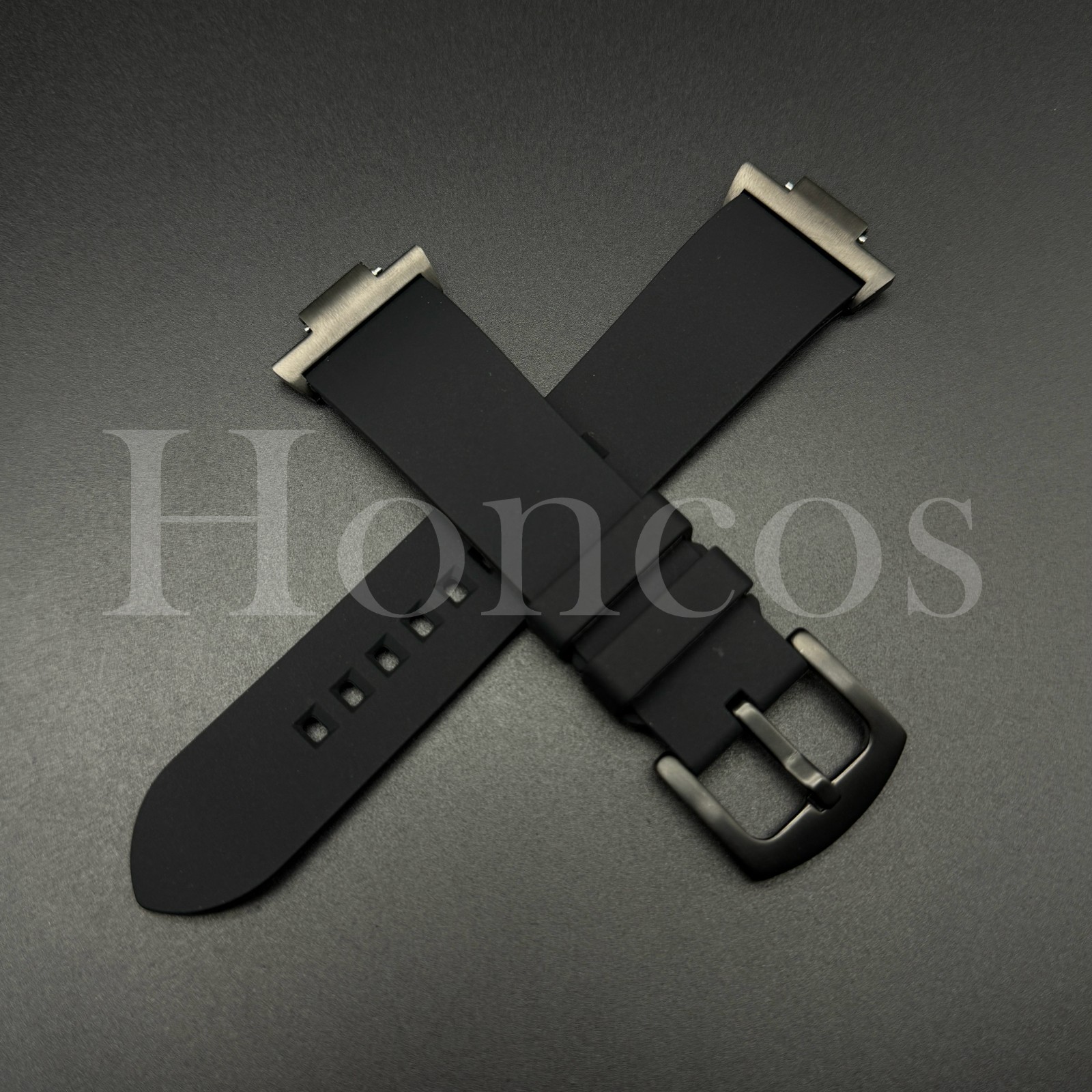 Replacement Black Rubber Watch Strap Fits for Tissot PRX Quick Release Adapter