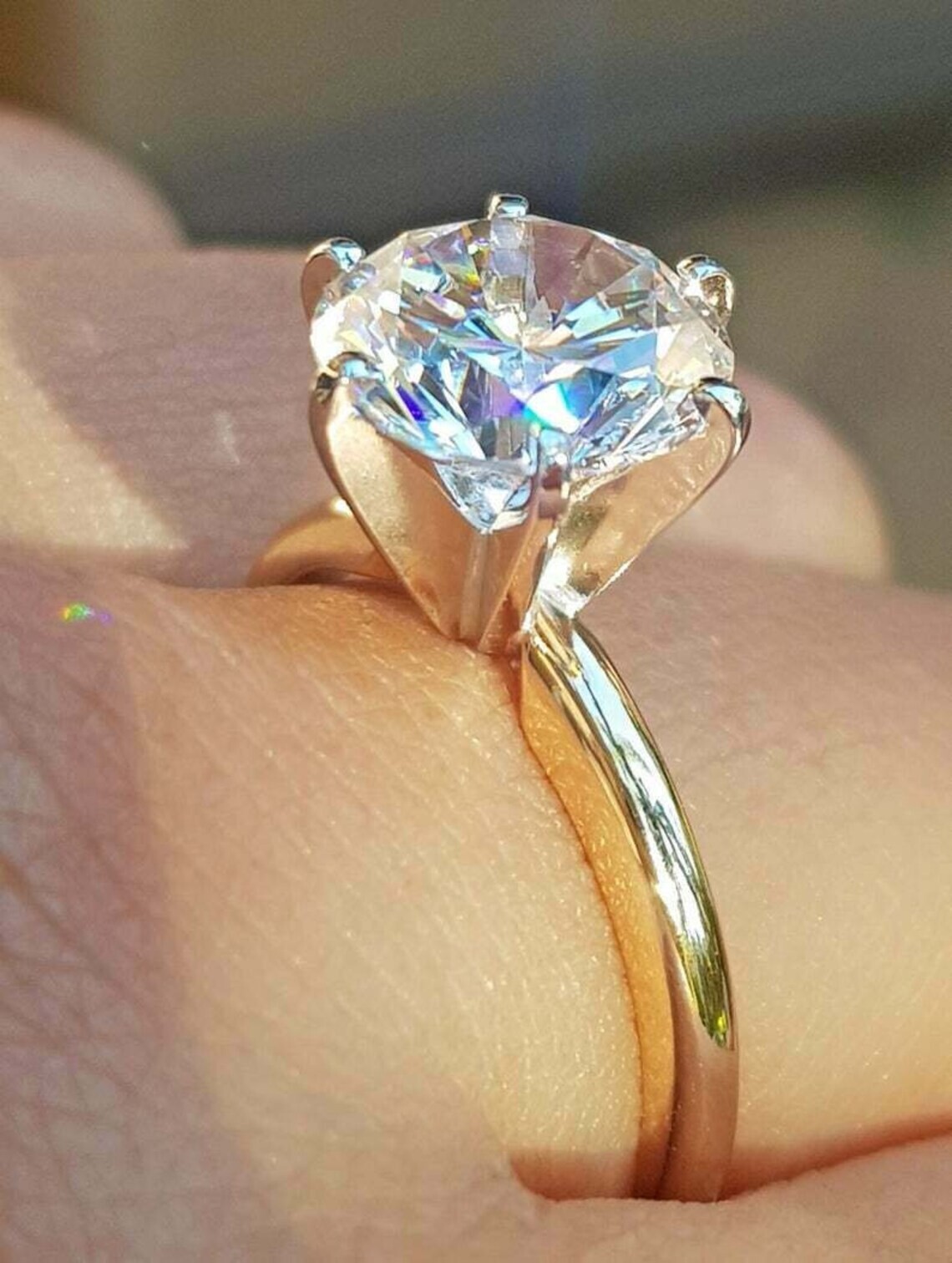 4 Ct Certified Diamond Solitaire Ring! Great Shine-FREE Diamond studs.