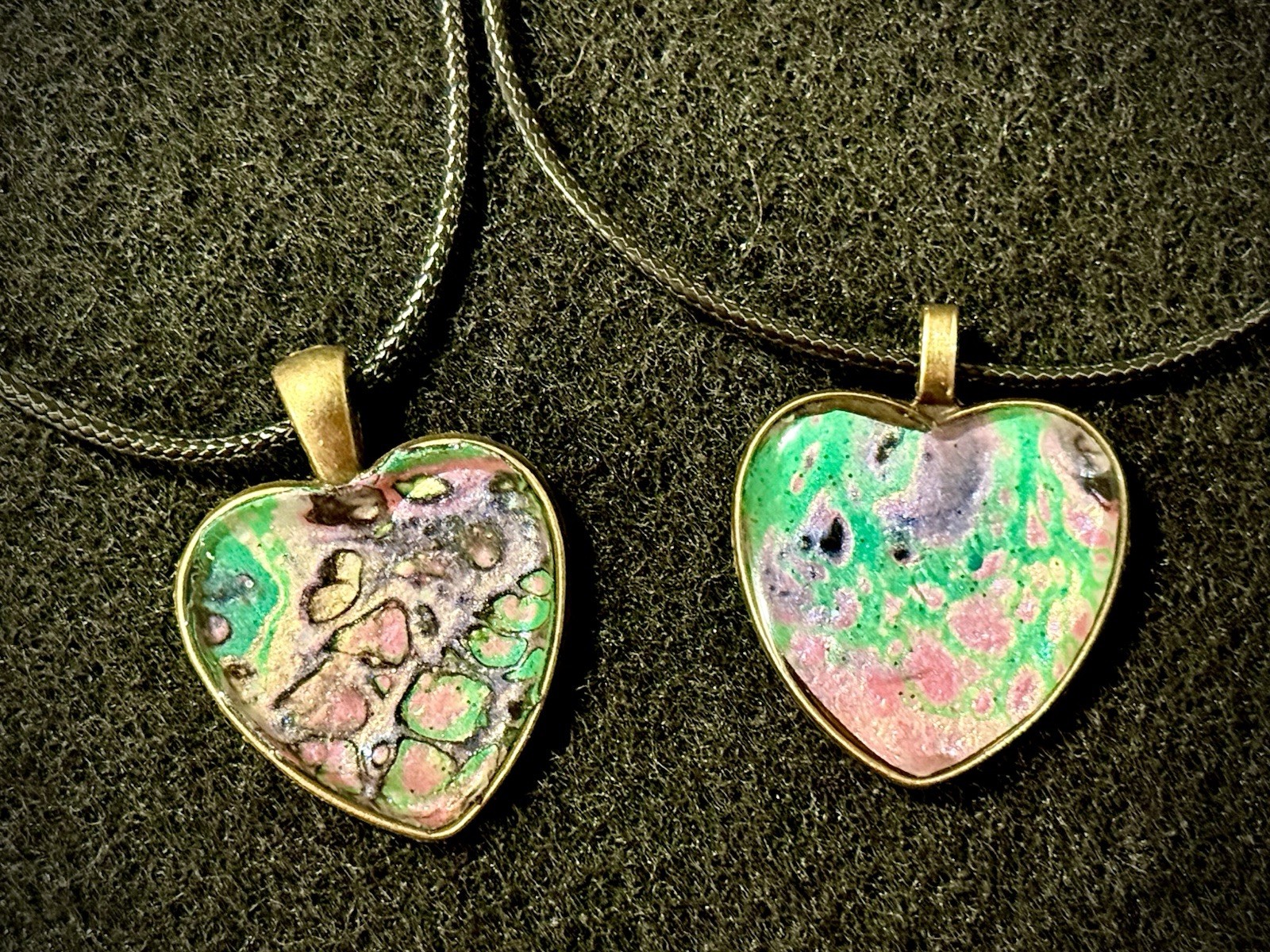 Original Hand painted Pendant with Black Cord Necklace Free Shipping