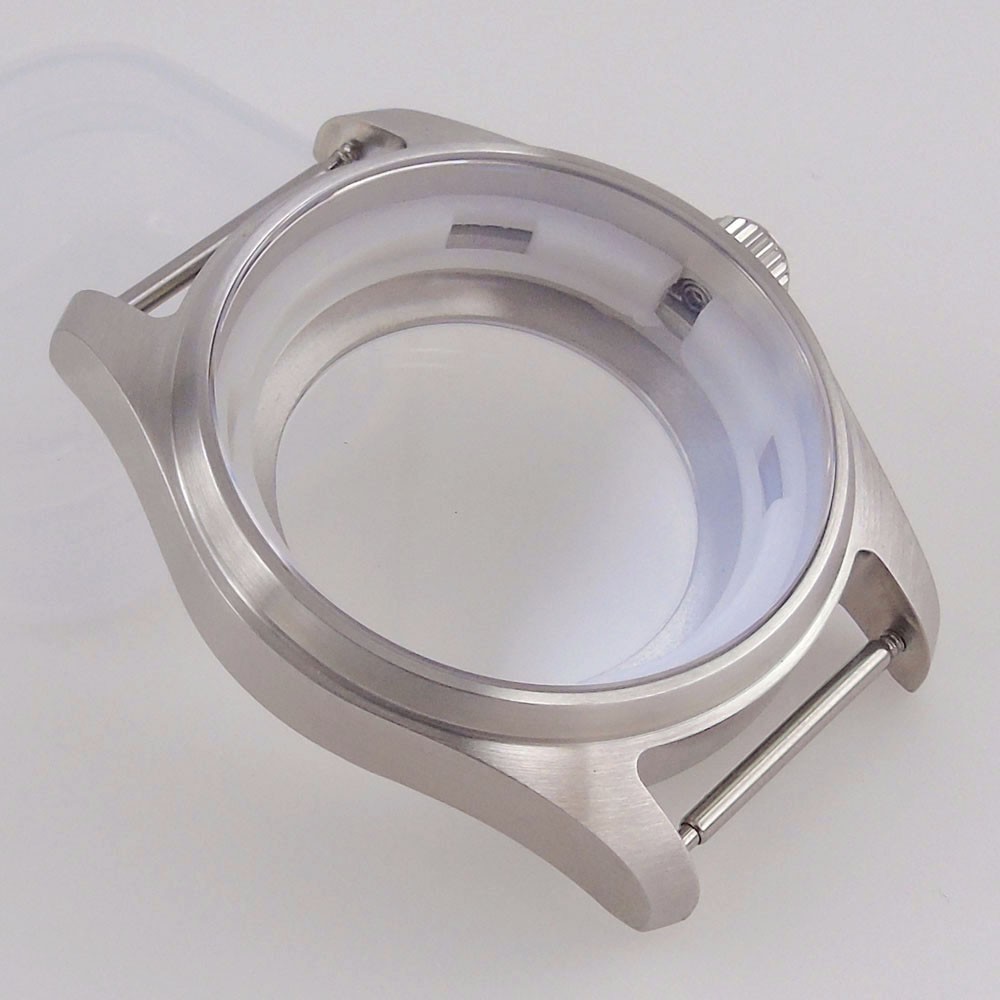 39mm Pilot Watch Case+Dial+Hands Set Fit NH35 ETA2824 PT5000 Miyota82 Clear Back