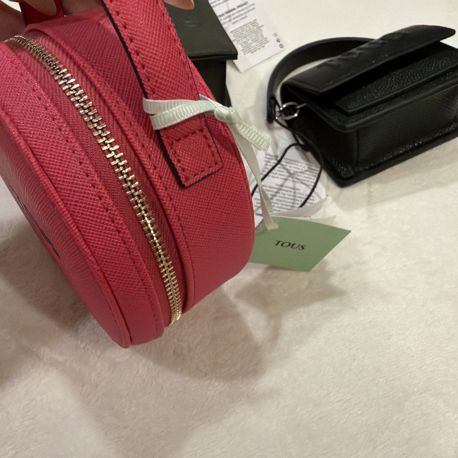 TOUS 2 Charm Bag Accessories Chain Handbags and 1 Tous Rounded Jewelry Case!