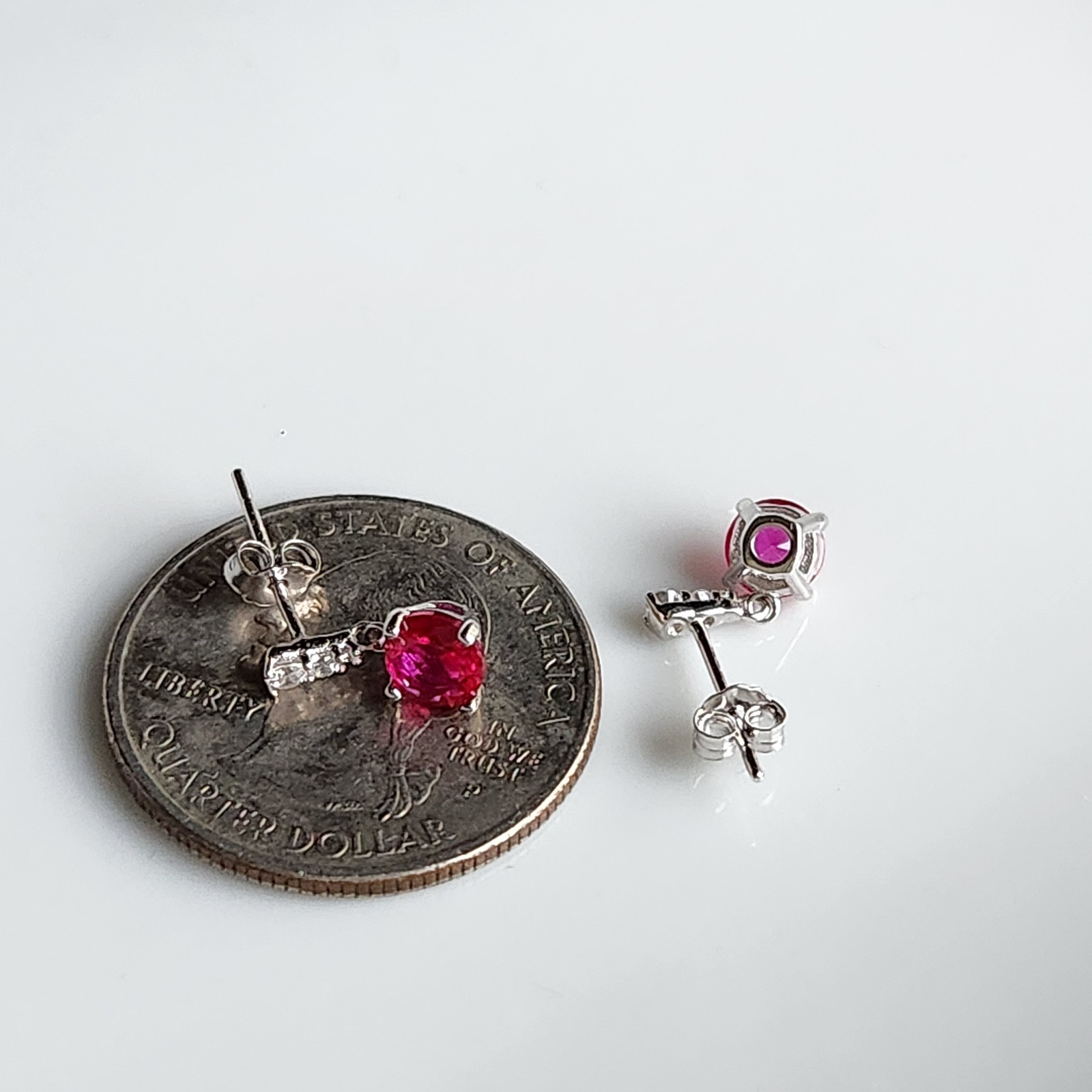 925 Sterling Silver 5mm Ruby SMALL Earrings Gemstone for Girls