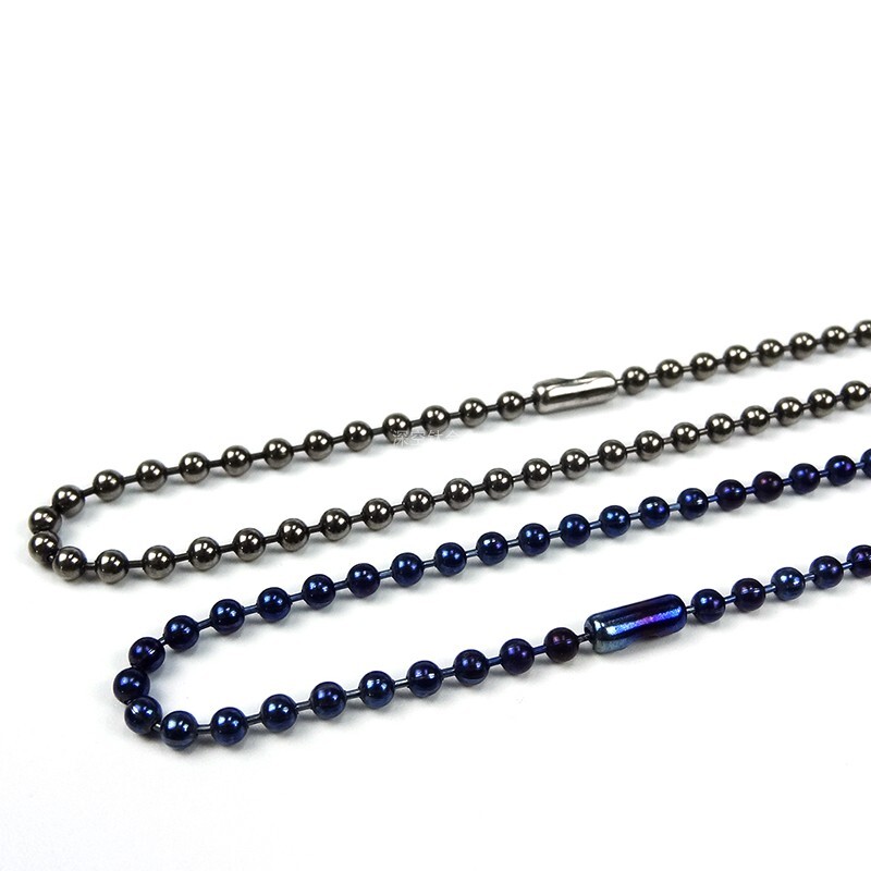 2mm 2.4mm 3mm 4mm Titanium Ball Beads Chain Necklace Anti-allergy 25.6” Unisex