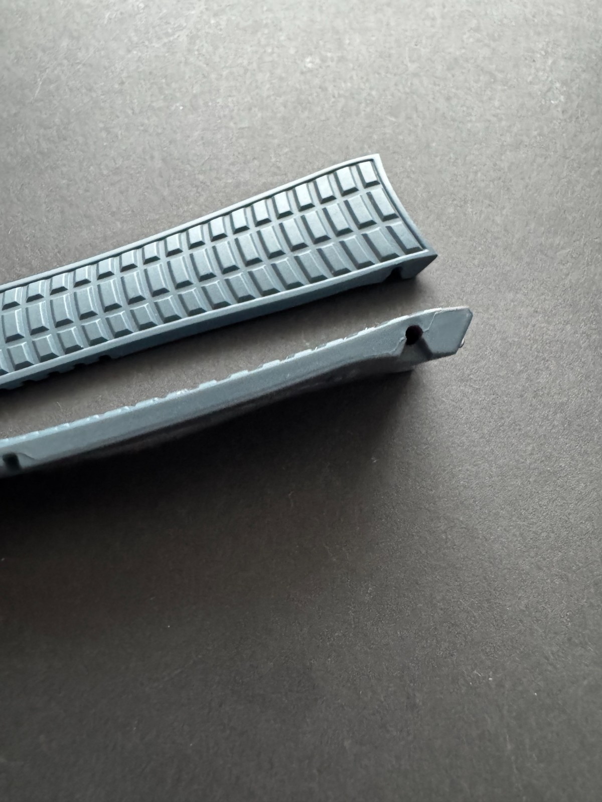 21/16mm Blue Gray Rubber Strap Watch Band Fits Patek Philippe Aquanaut 5261