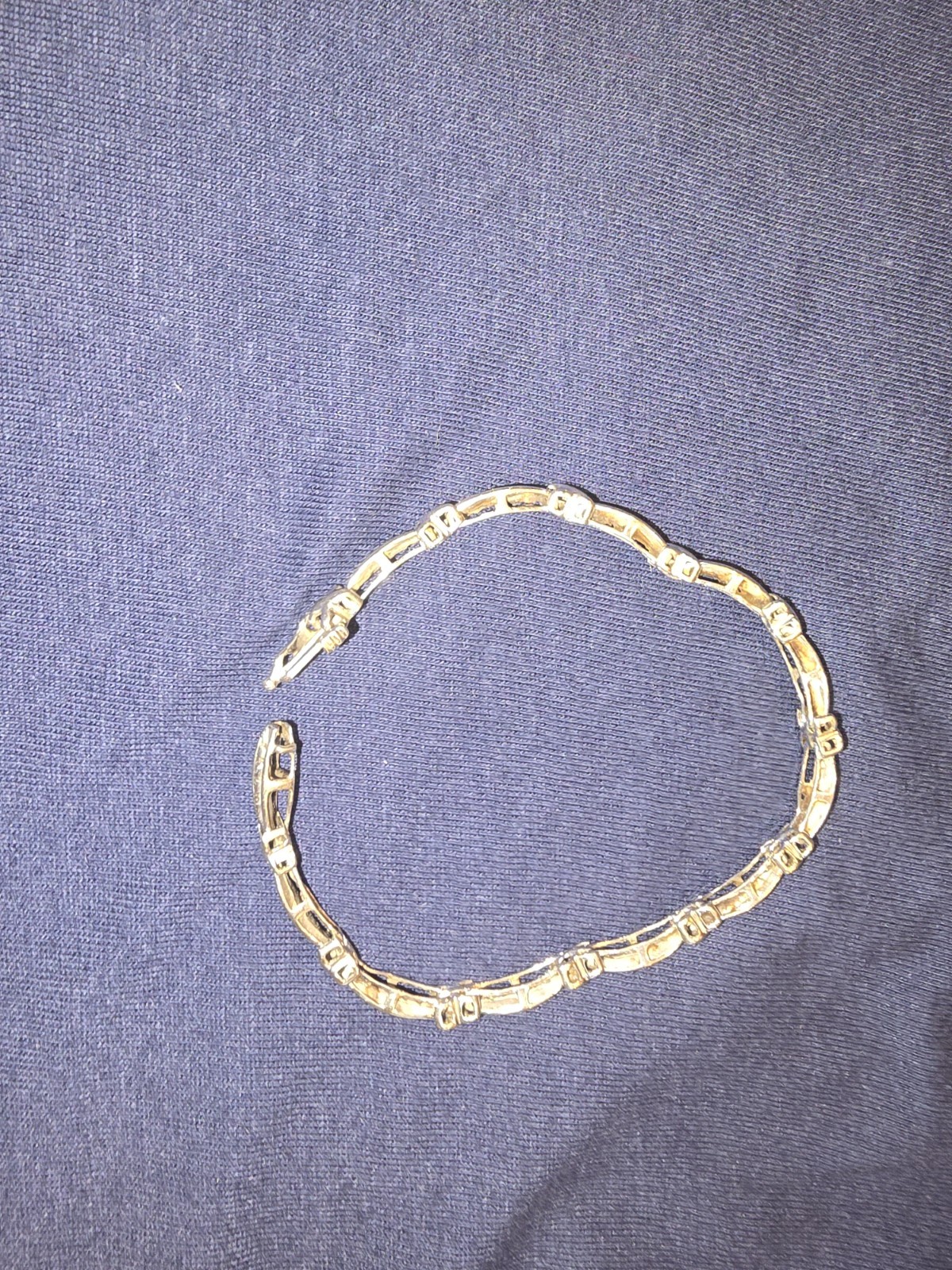 10k white gold diamond bracelet preowned 7 inch