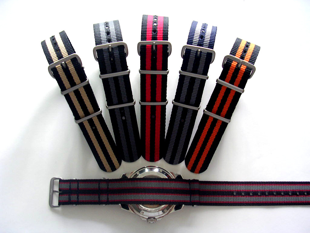 20mm Black NATO G10 Premium nylon Ballistic Airforce watch band Bonded IW SUISSE