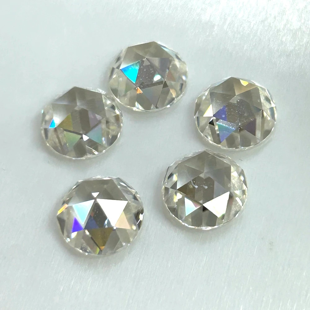 2-12mm Round Shape Flat Rose Cut Moissanite Loose Stone D Color VVS1 Gemstones
