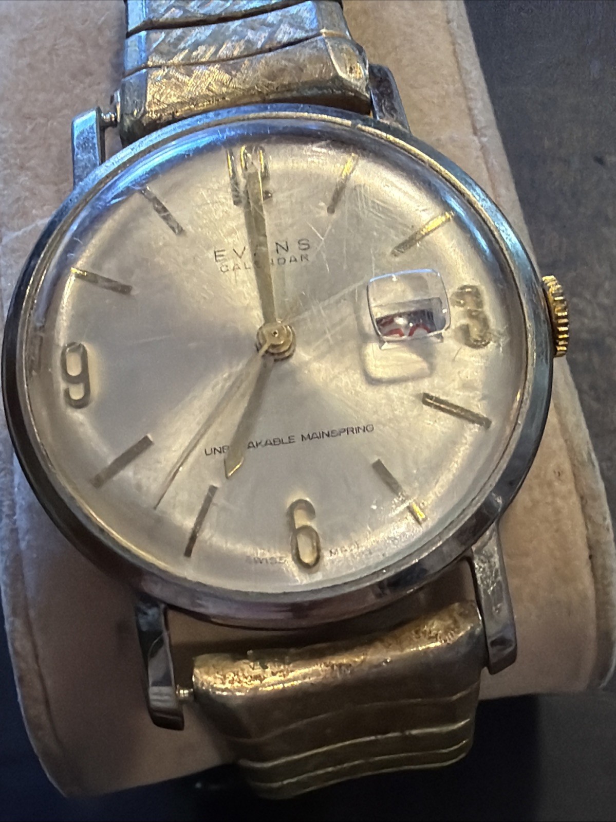 AD16 VINTAGE EVANS MEN’S WATCH 17J STEEL 34MM RUNNING SOLD IN AS IS CONDITIONS**