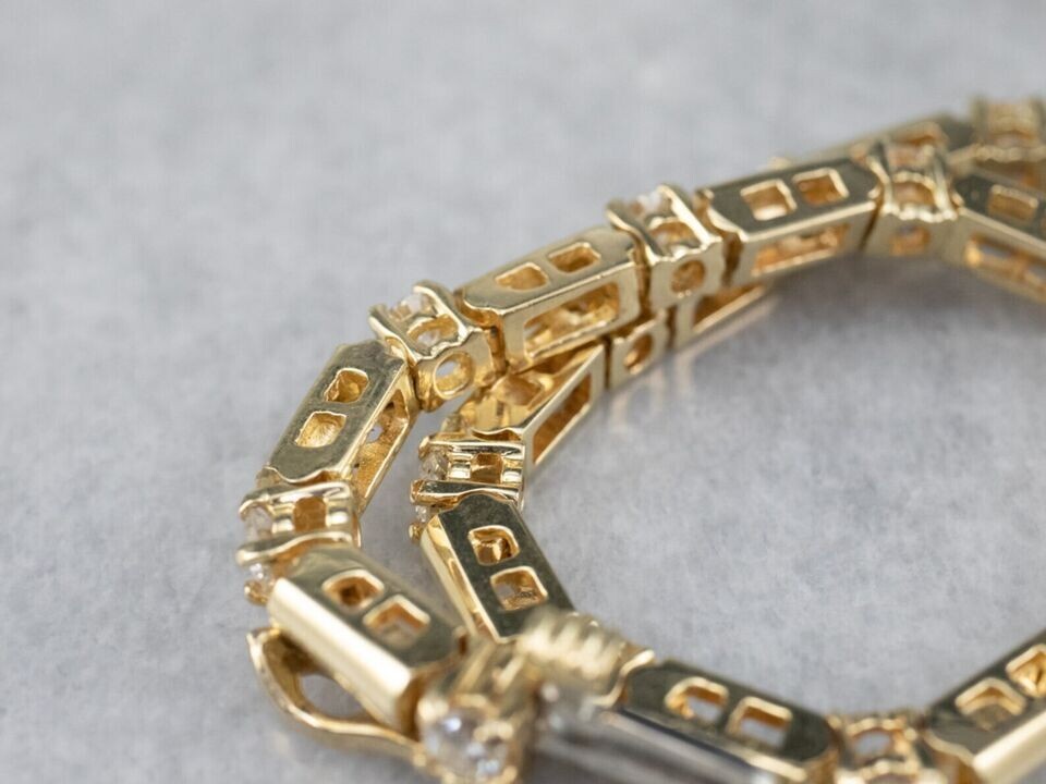 14K Yellow Gold Finish 4Ct Diamond Round Cut Lab Created Women’s Tennis Bracelet