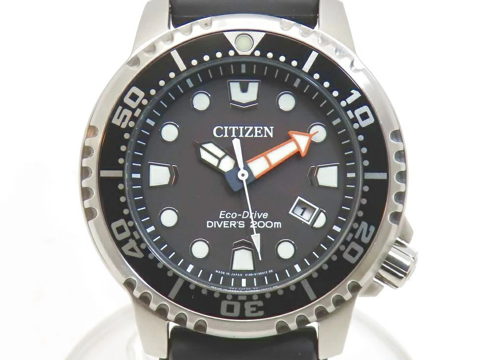 Citizen E168-S126126 Promaster Marine Solar Watch 44mm SS Black Used