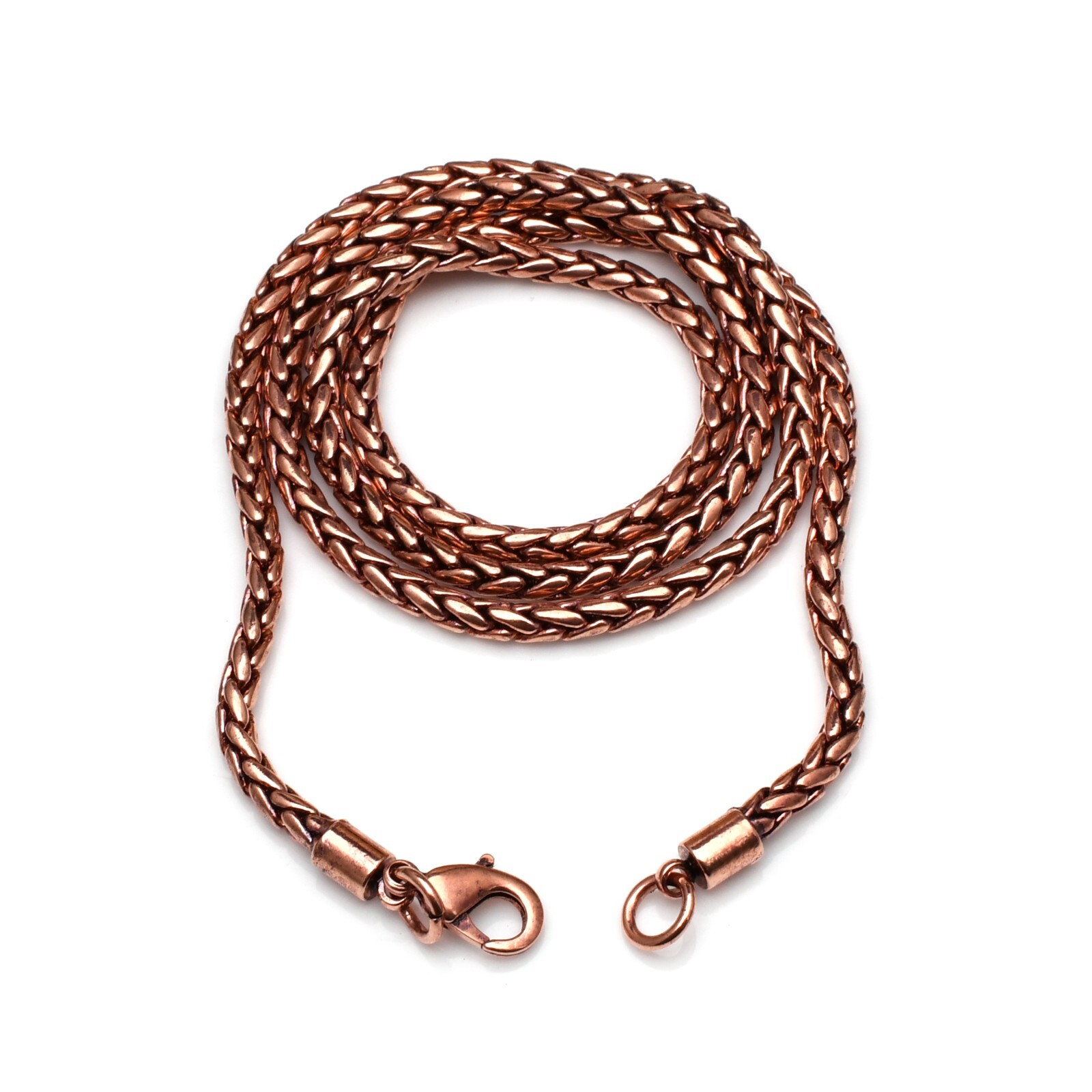100% Pure Oxidize Copper Wheat Viking jewelry Copper Chain Necklace RJ-001