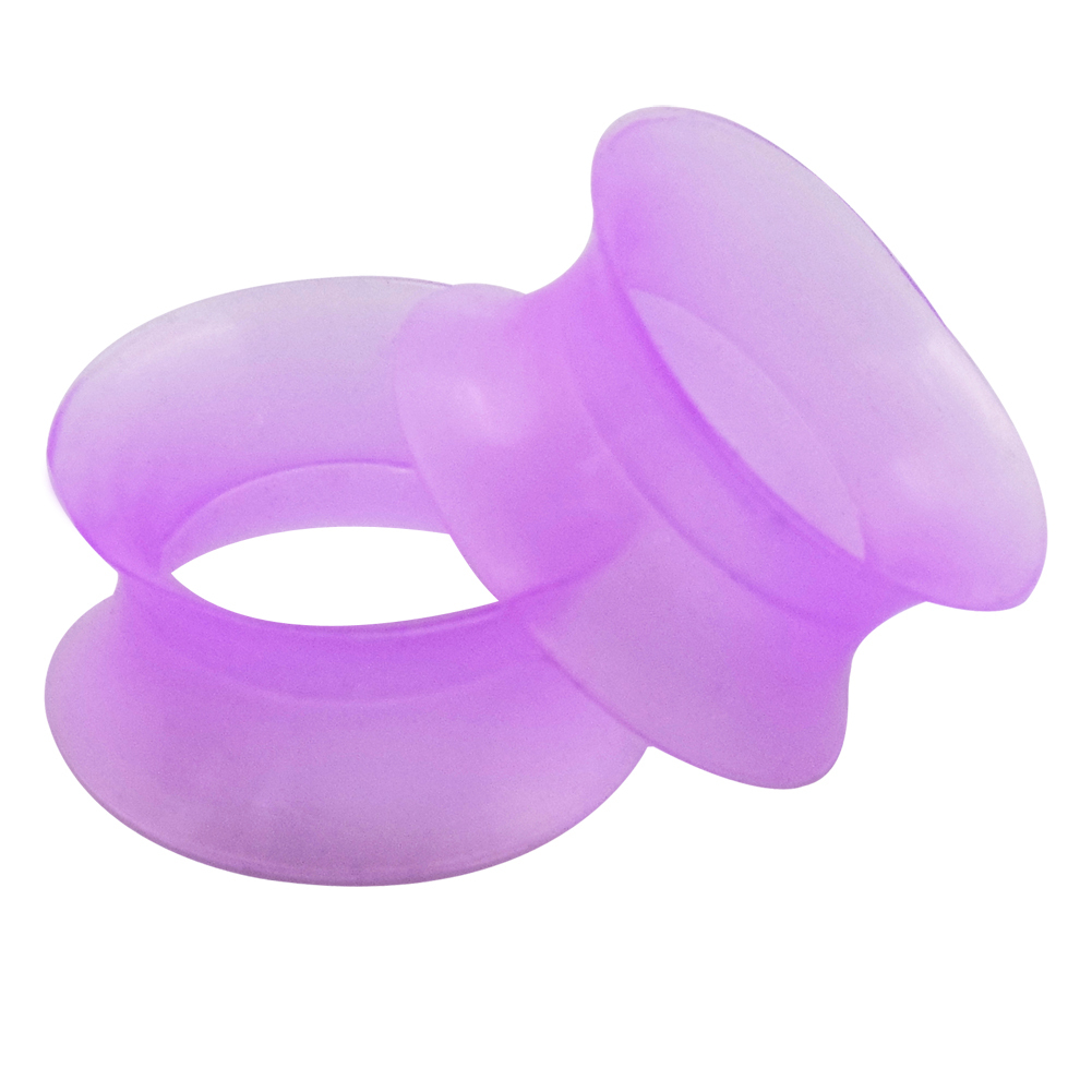 PAIR-ULTRA-THIN-TUNNELS-SOFT-SILICONE-EAR-GAUGES-PLUGS-DOUBLE-FLARED-EARLETS
