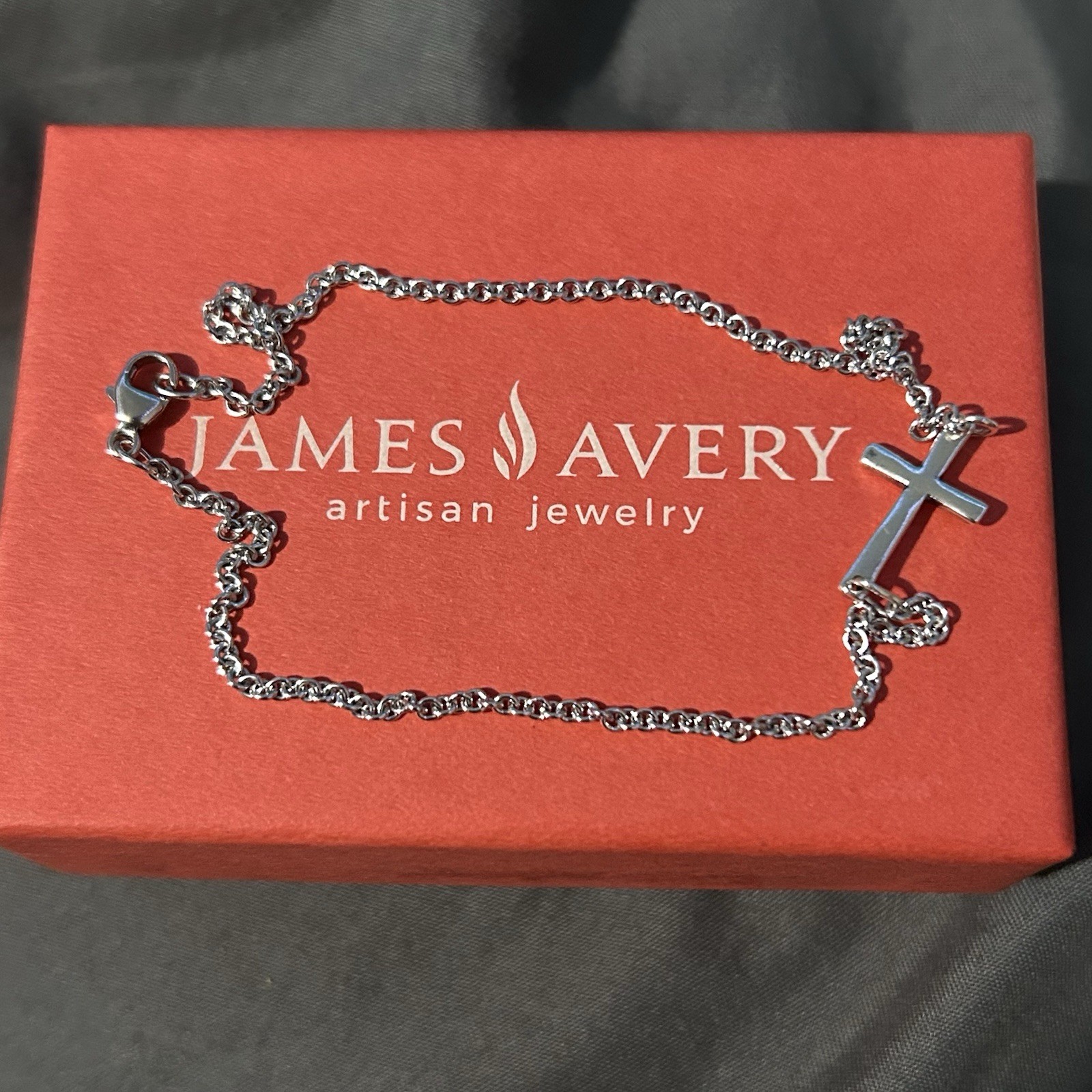James Avery Horizon Cross Anklet, Medium 10 Inches