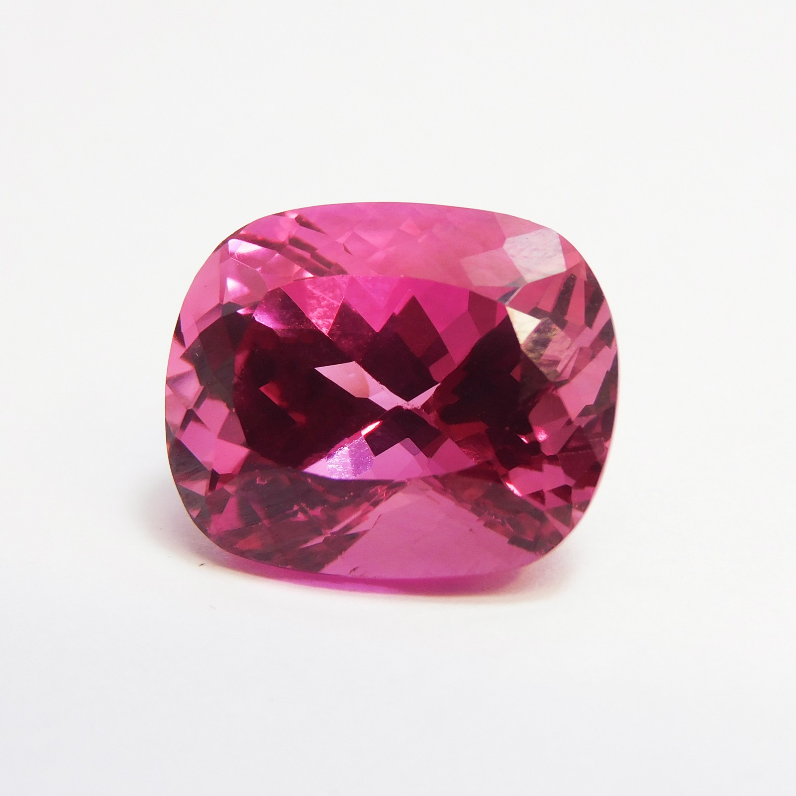 CERTIFIED Pink Cushion Cut 19.35 Ct Natural Tourmaline Enhanced Loose Gemstone