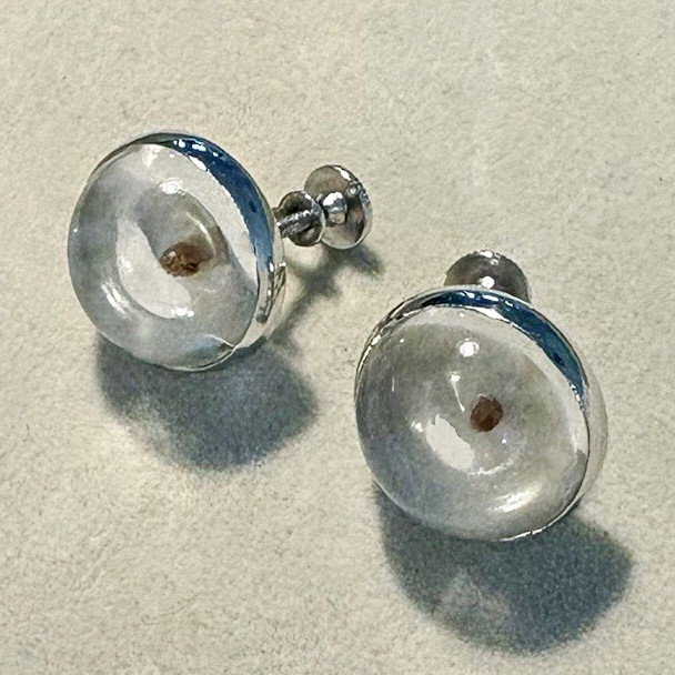Vintage Coro mustard seed screw back earrings Silvertone