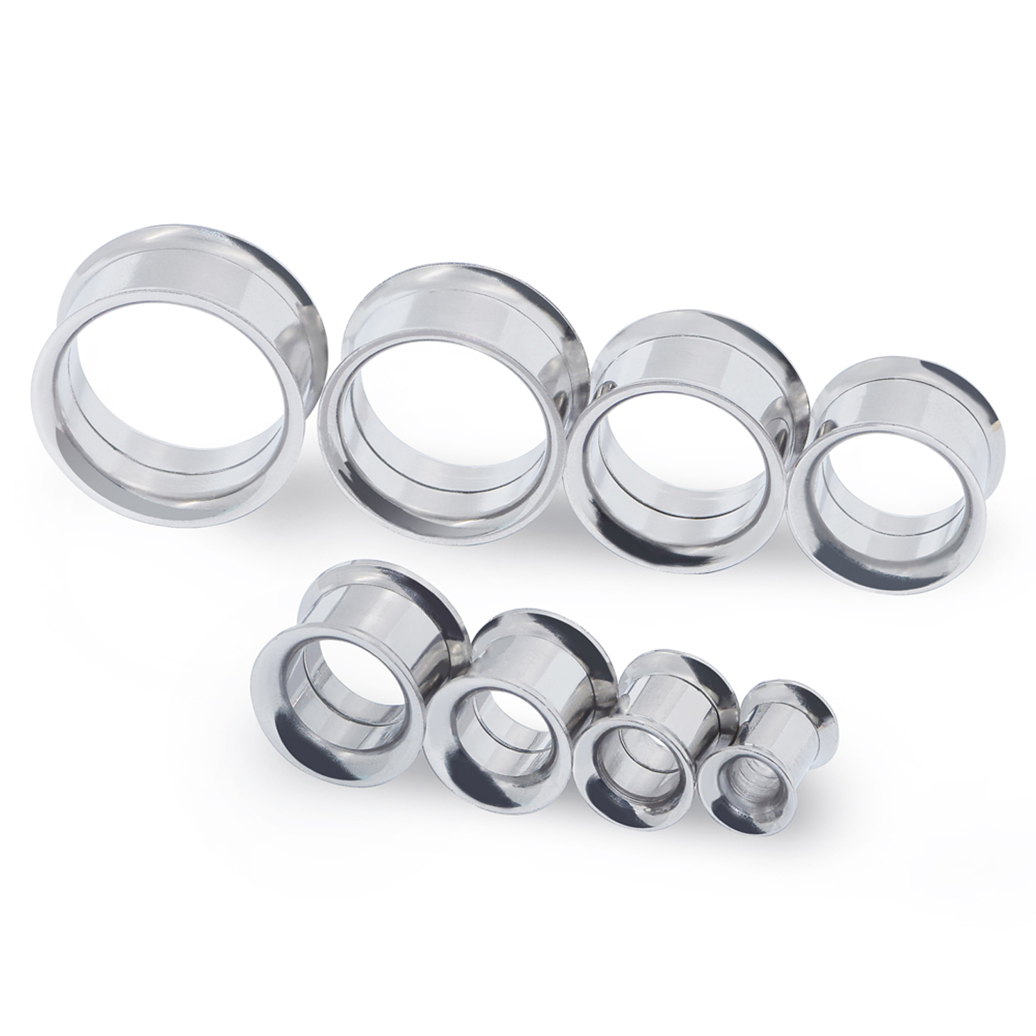 2PCS Screw Ear Tunnels Stainless Steel Ear Gauges Double Flare Ear Plugs 2G-3/4″