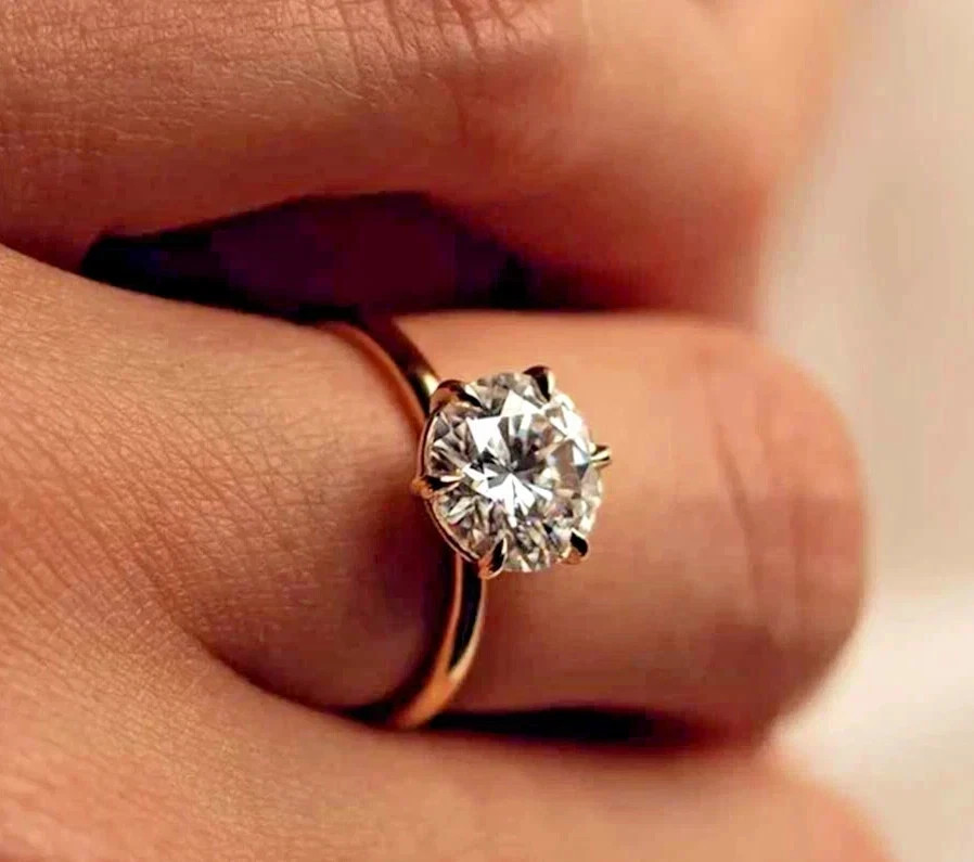 2.00Ct Round Natural Diamond Solitaire Engagement Ring 14K White Gold Size 7