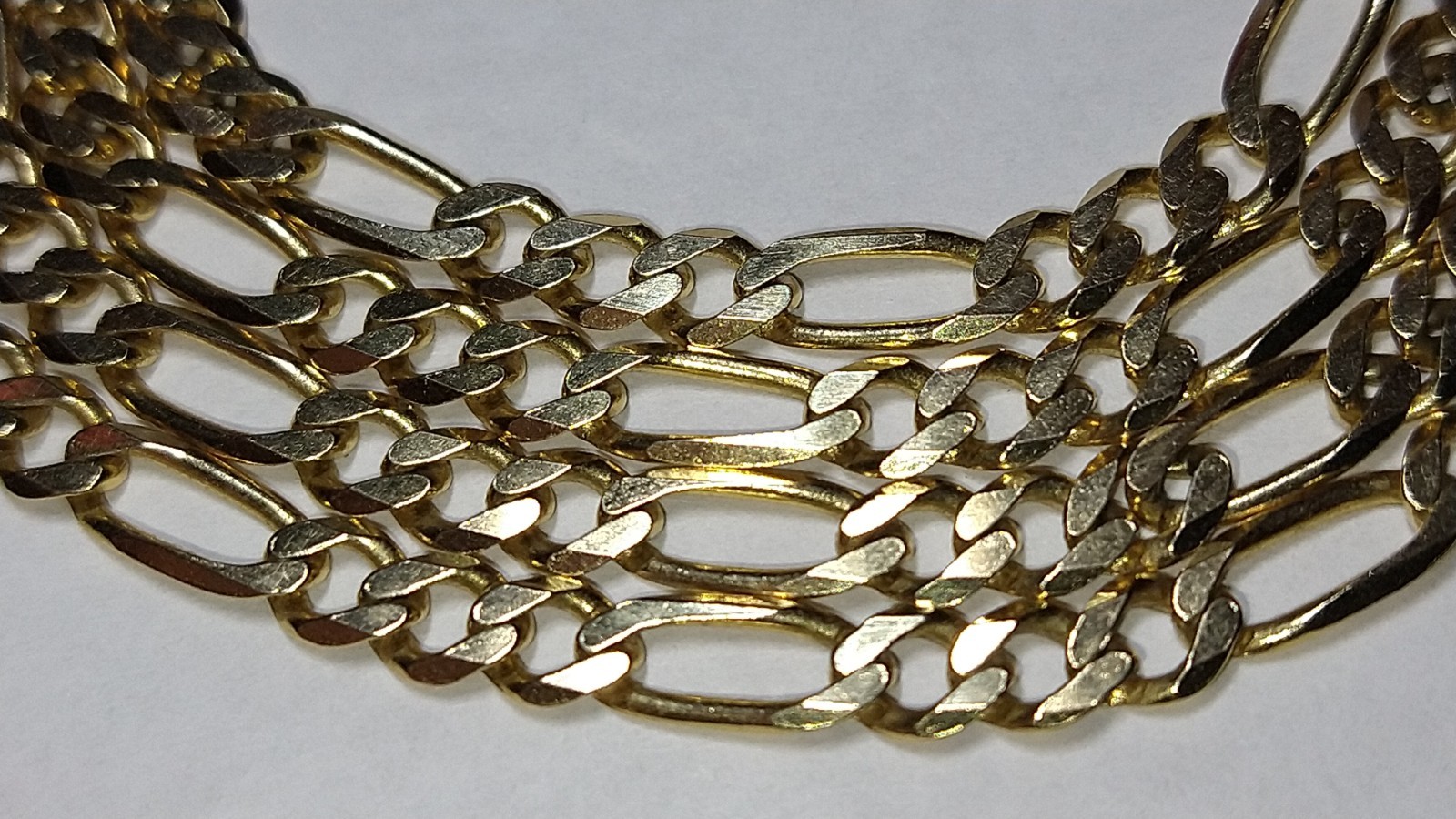 Solid 14k gold 4.2mm Italian figaro chain 14.71 grams – 24″