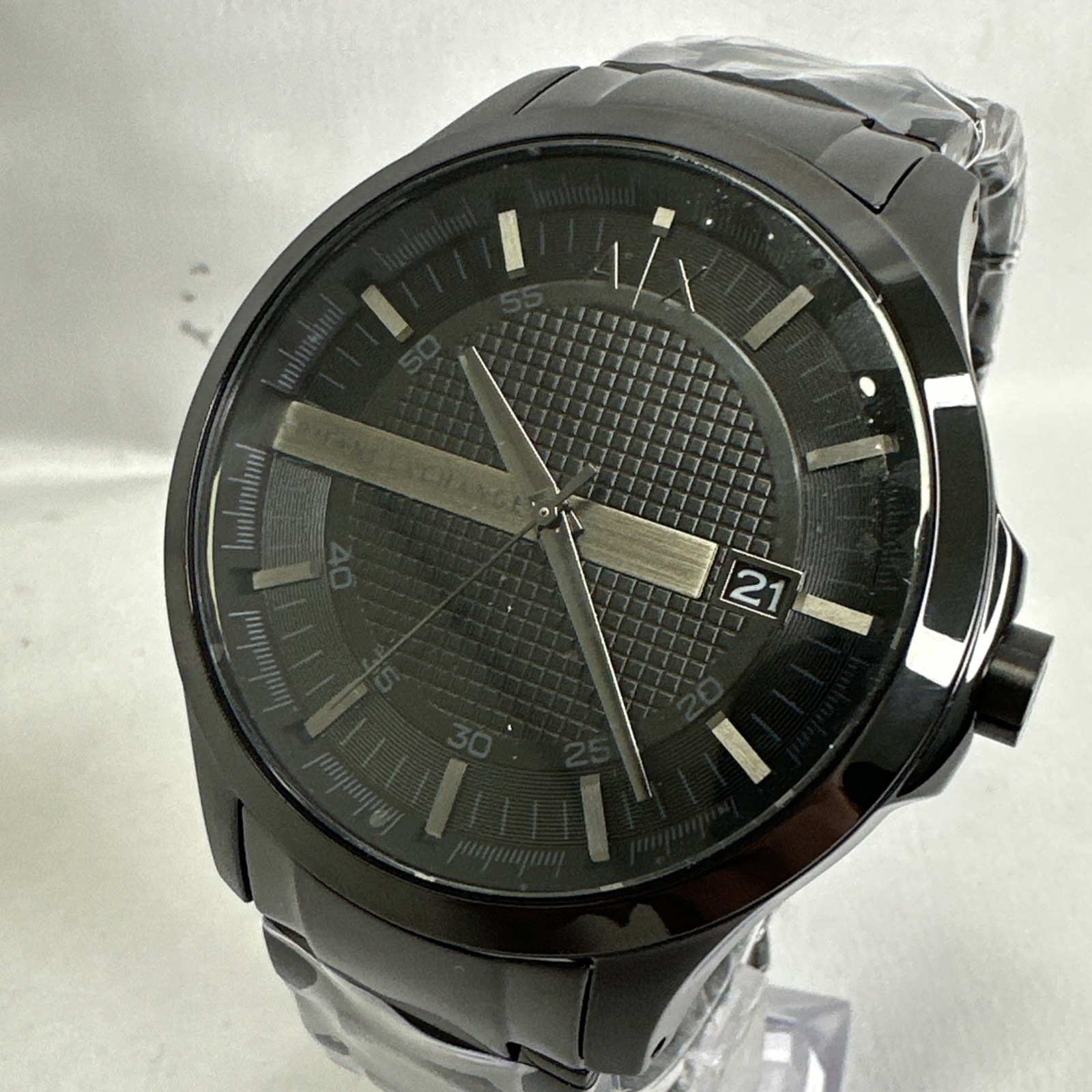Armani Exchange Hampton Black Dial Black Ion-plated Men’s Watch AX2104 – New