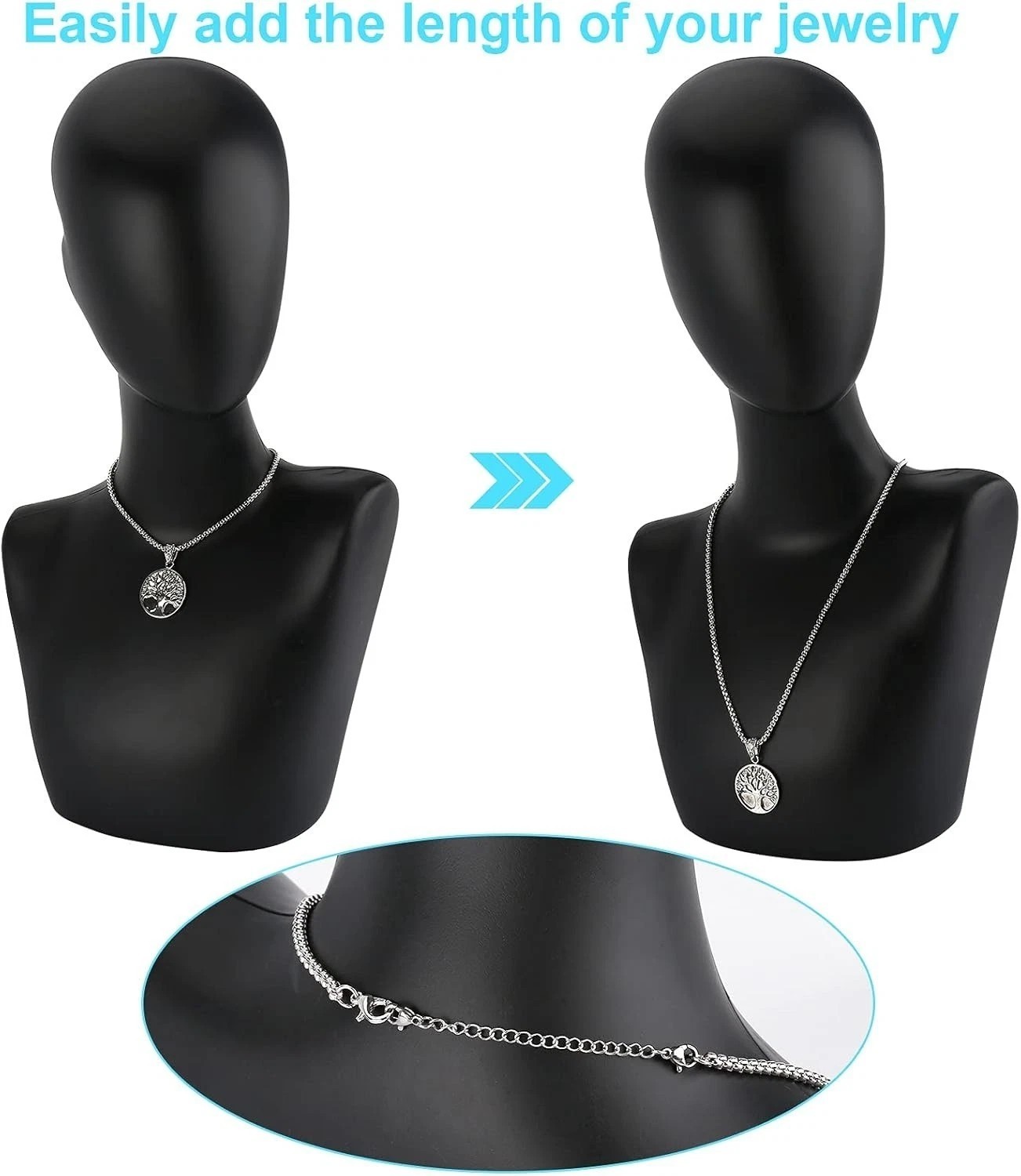 12 Pcs Extender /Safety Chain Extender Necklace Bracelet Lobster lock 1″ To 6″